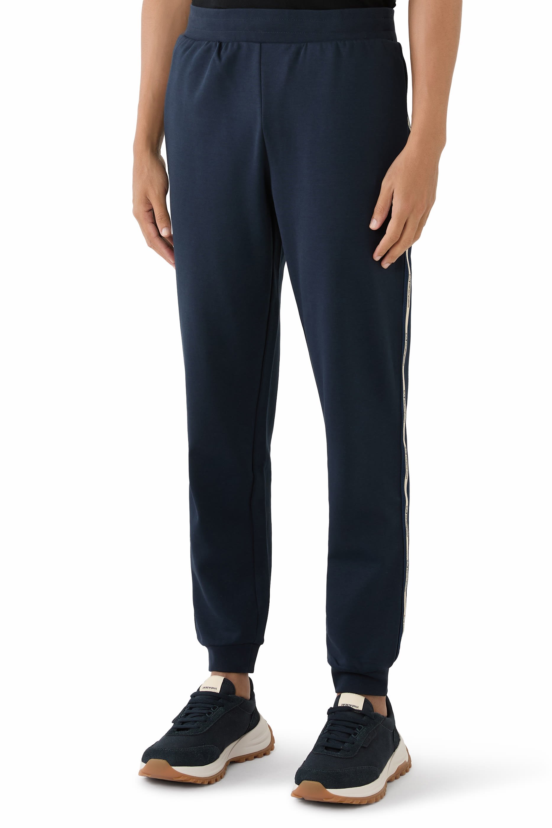 بنطال رياضي بشعار الماركة مزيج قطن