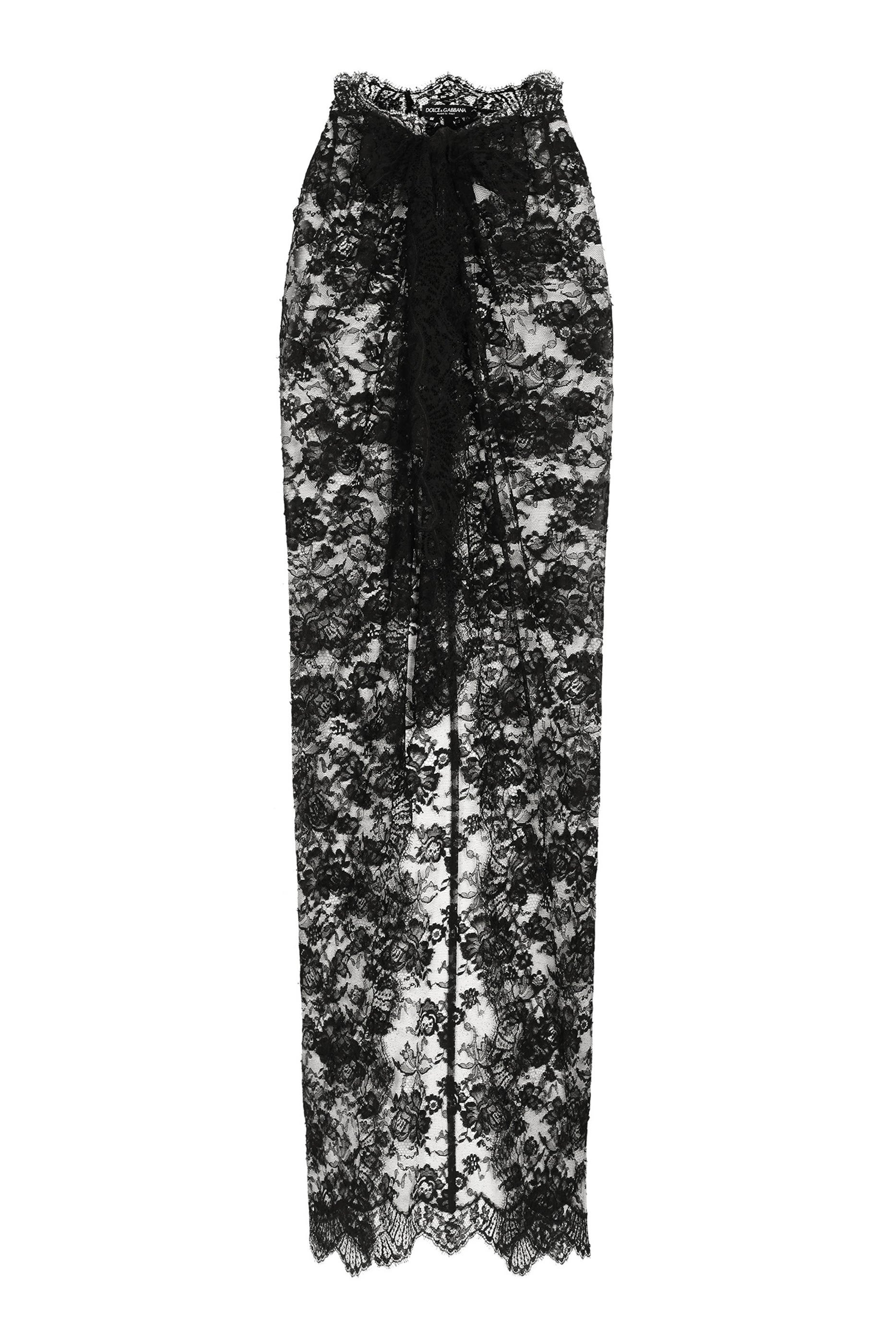 تنورة دانتيل شانتيلي طويلة