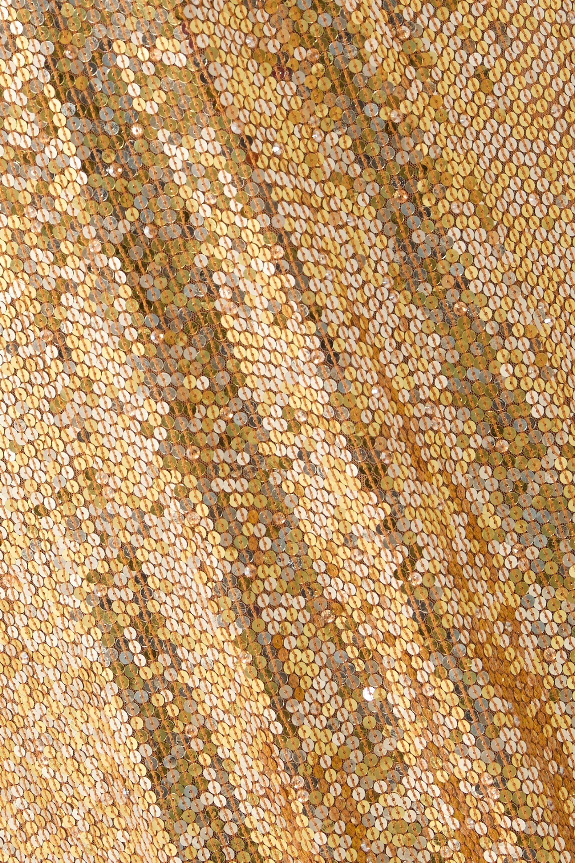 فستان سهرة دالسيت بأكمام طويلة مزين بترتر