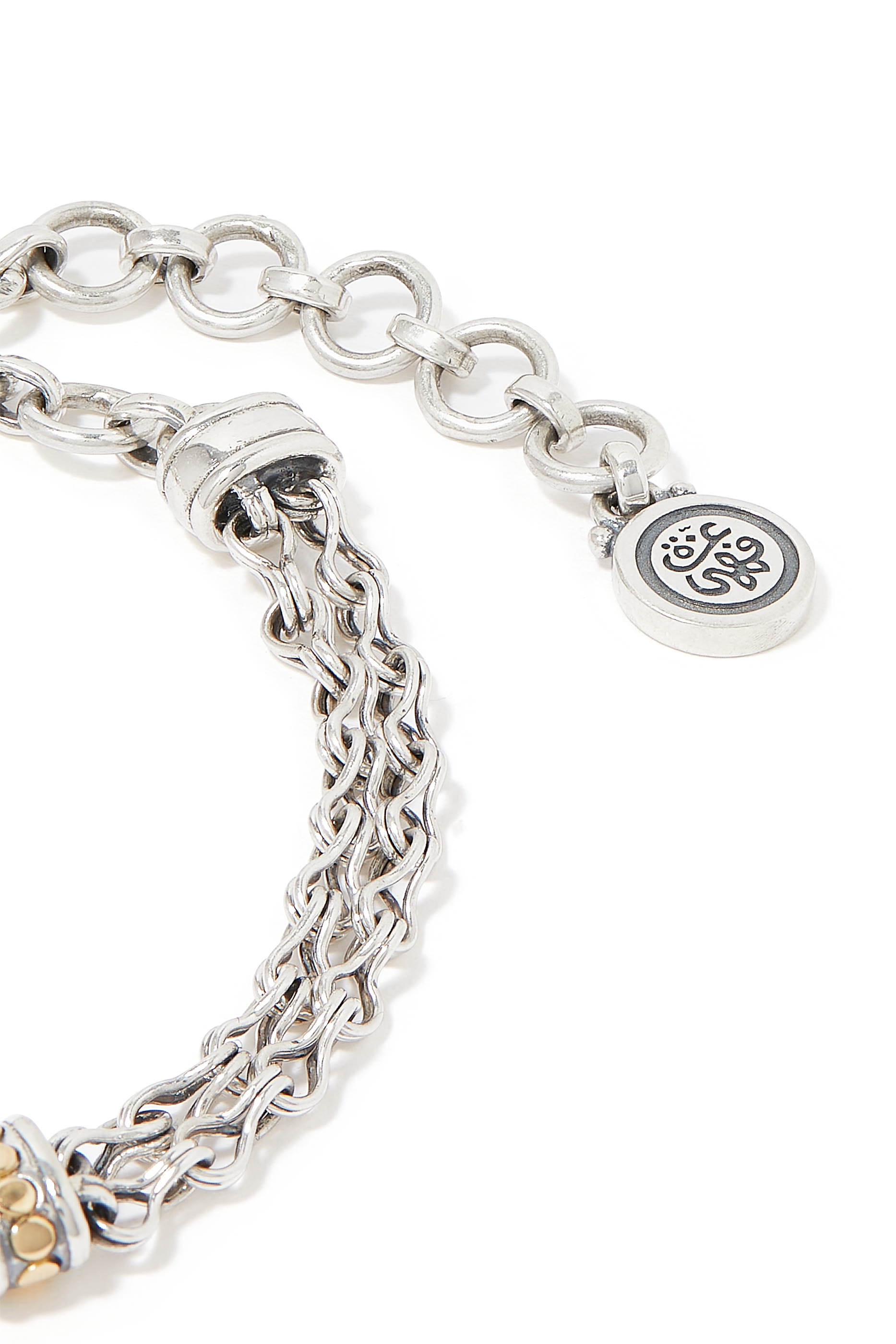 سوار فالهي بحلية قلب فضة إسترلينية وذهب أصفر عيار 18