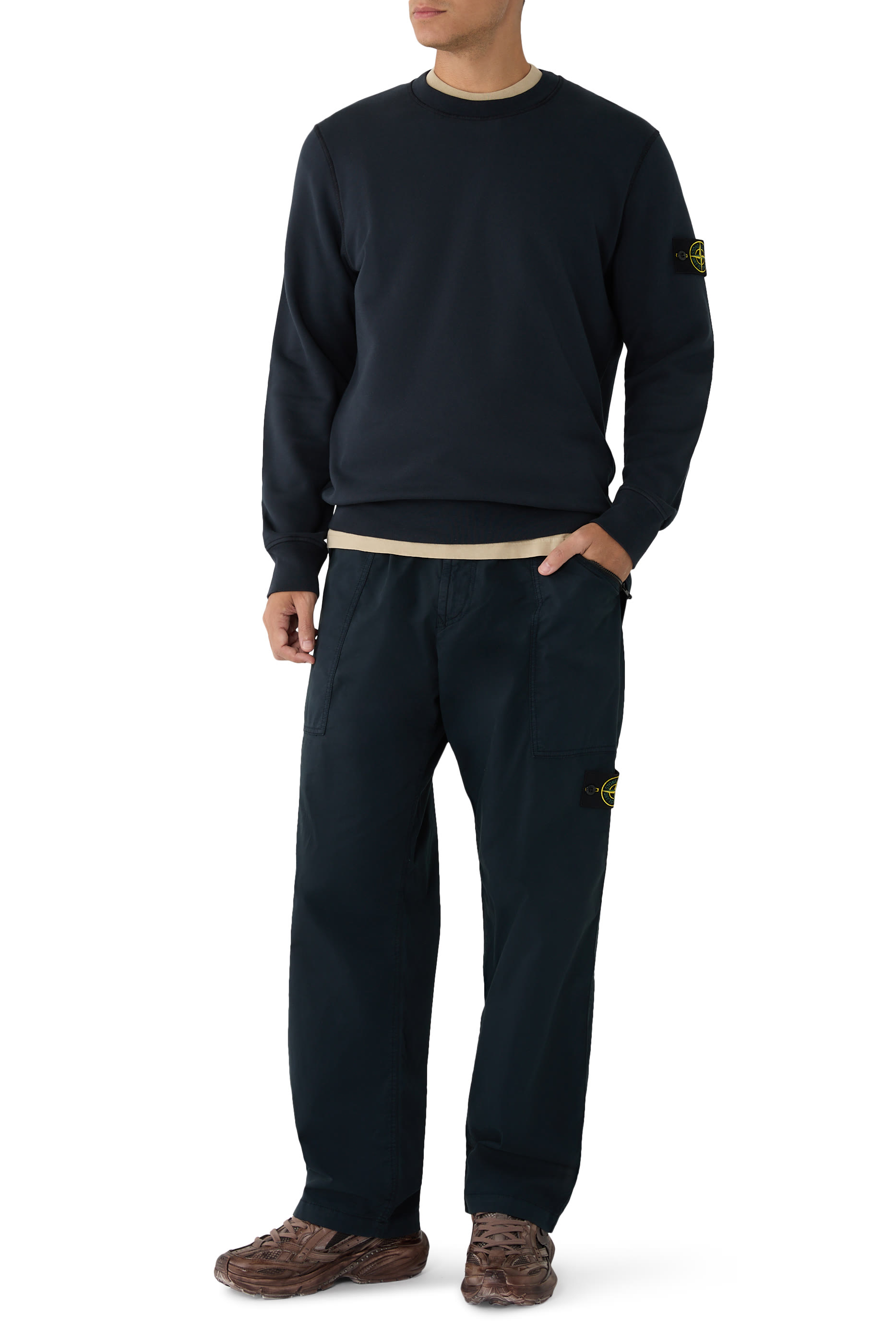 سويت شيرت بياقة ضيقة قطن عضوي