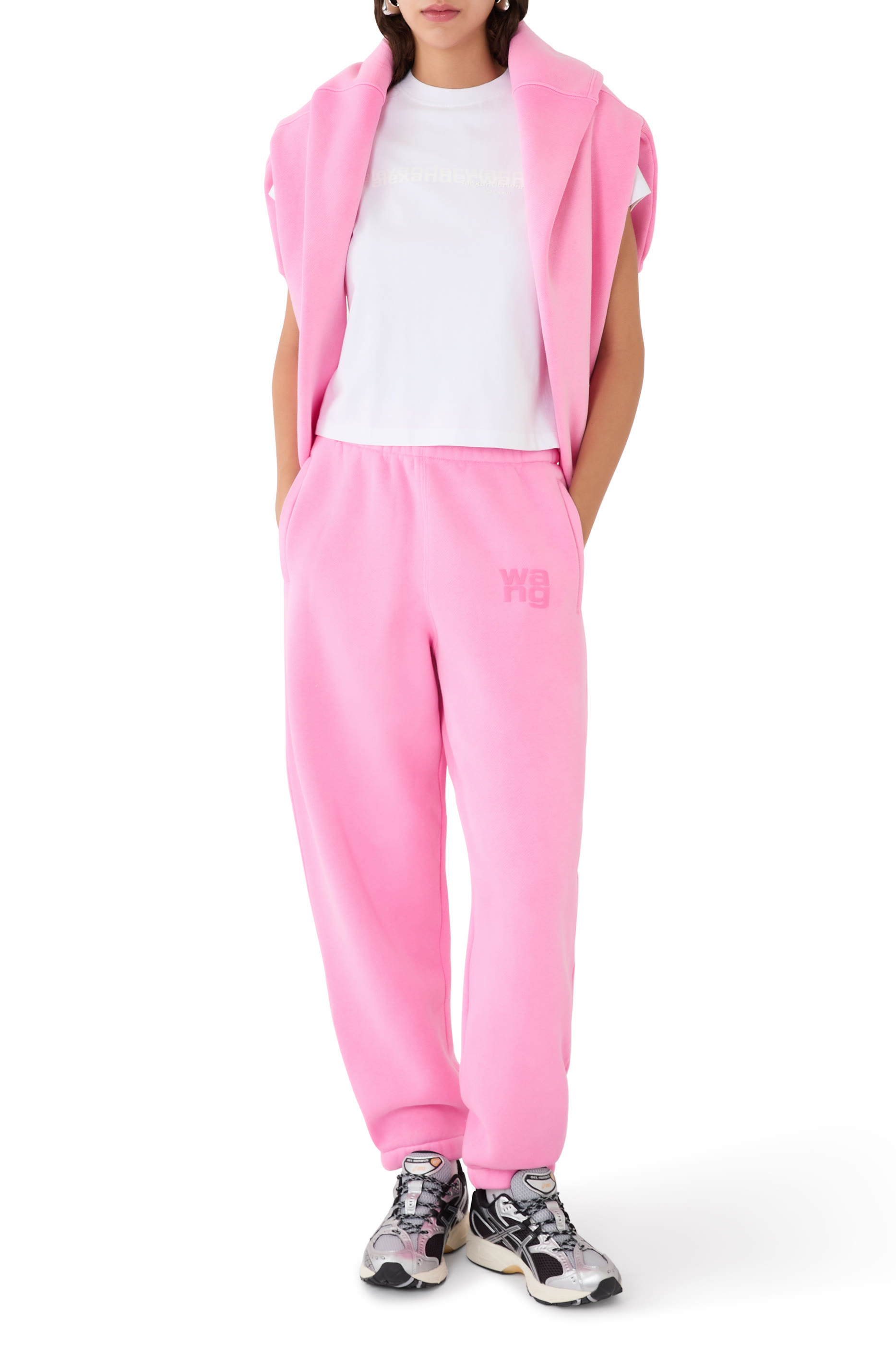 تيشيرت بشعار الماركة قطن بتصميم منكمش