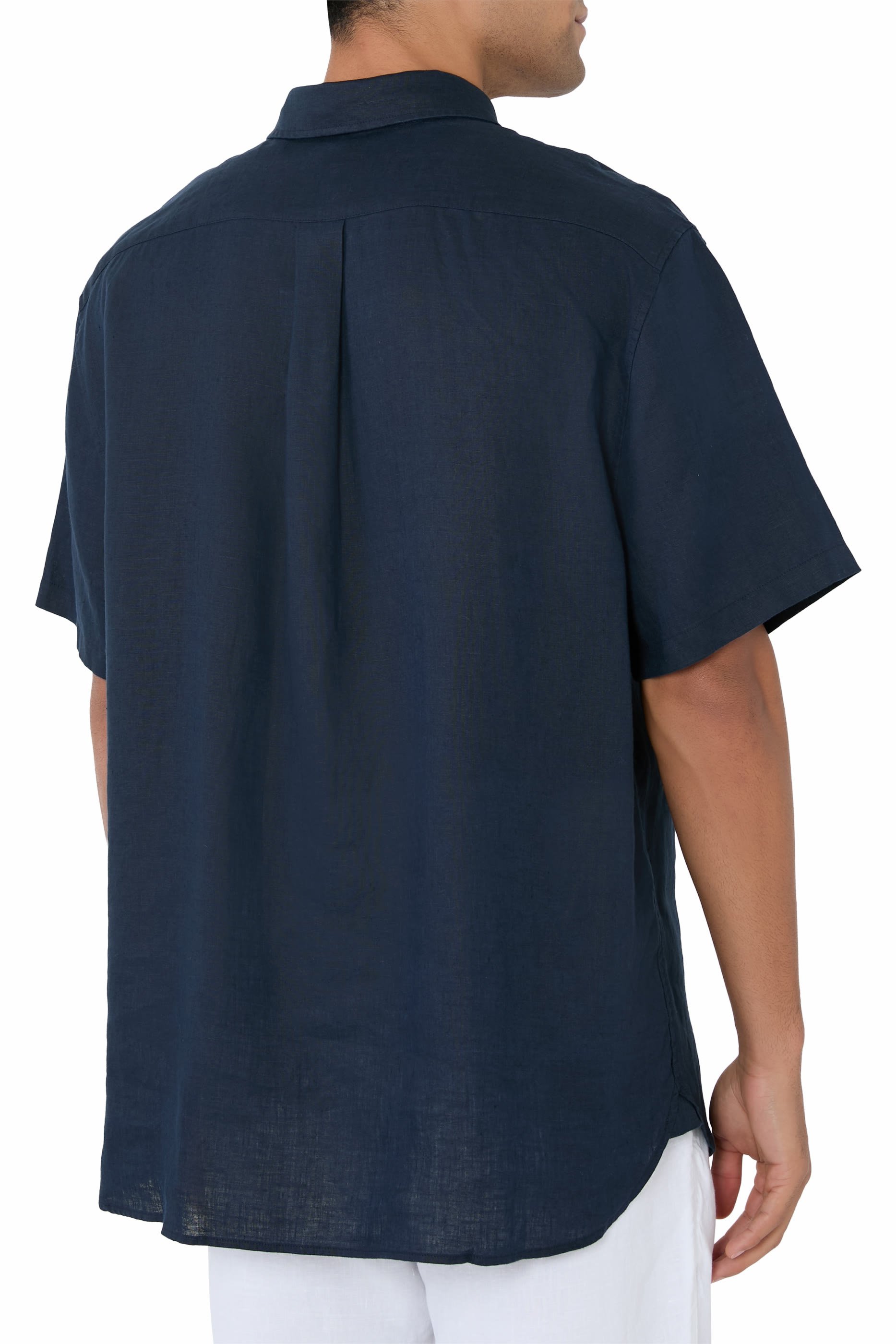 قميص كتان بأكمام قصيرة