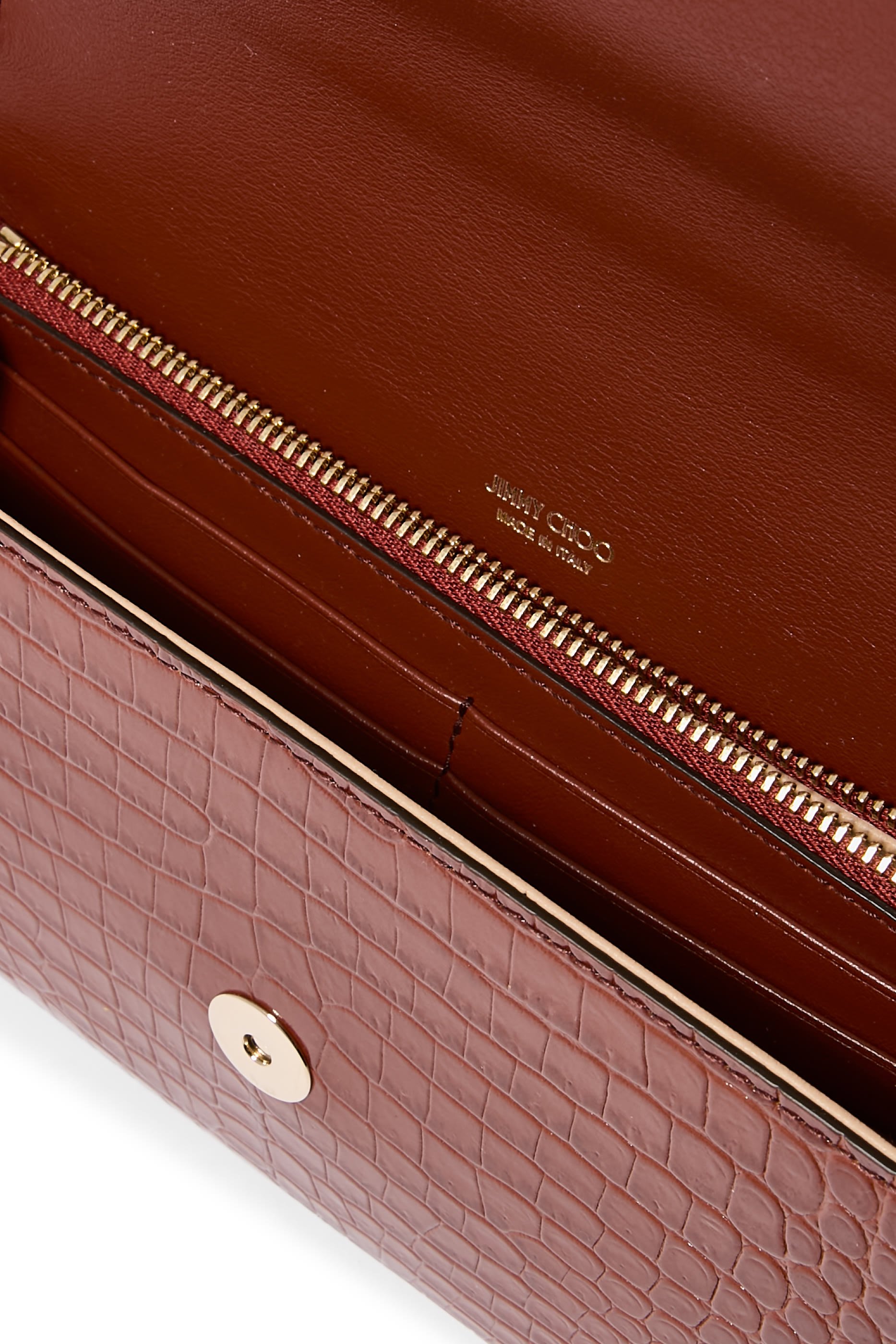 كلاتش إيمي جلد بنقشة جلد التمساح وخطوط