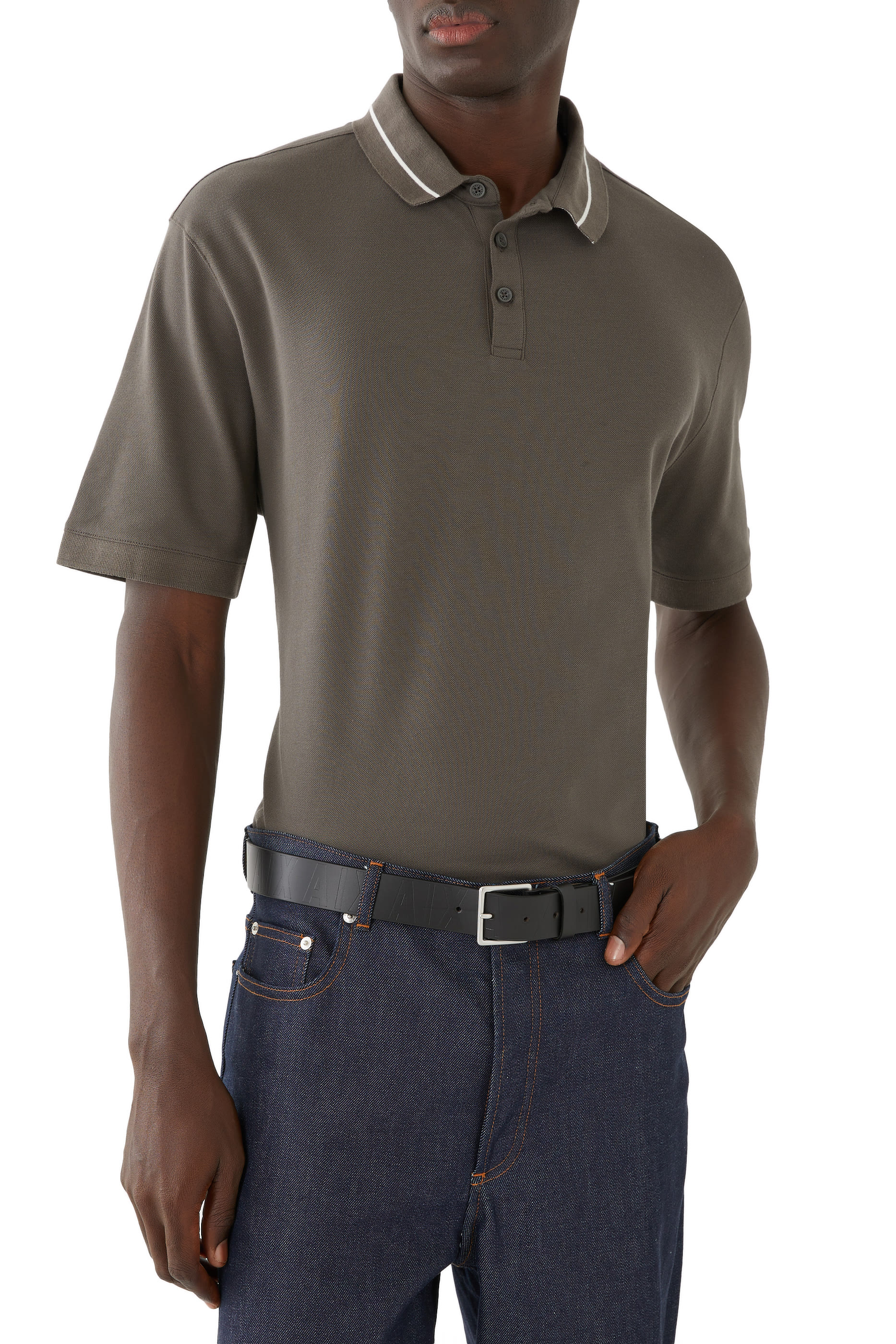 حزام بشعار الماركة جلد