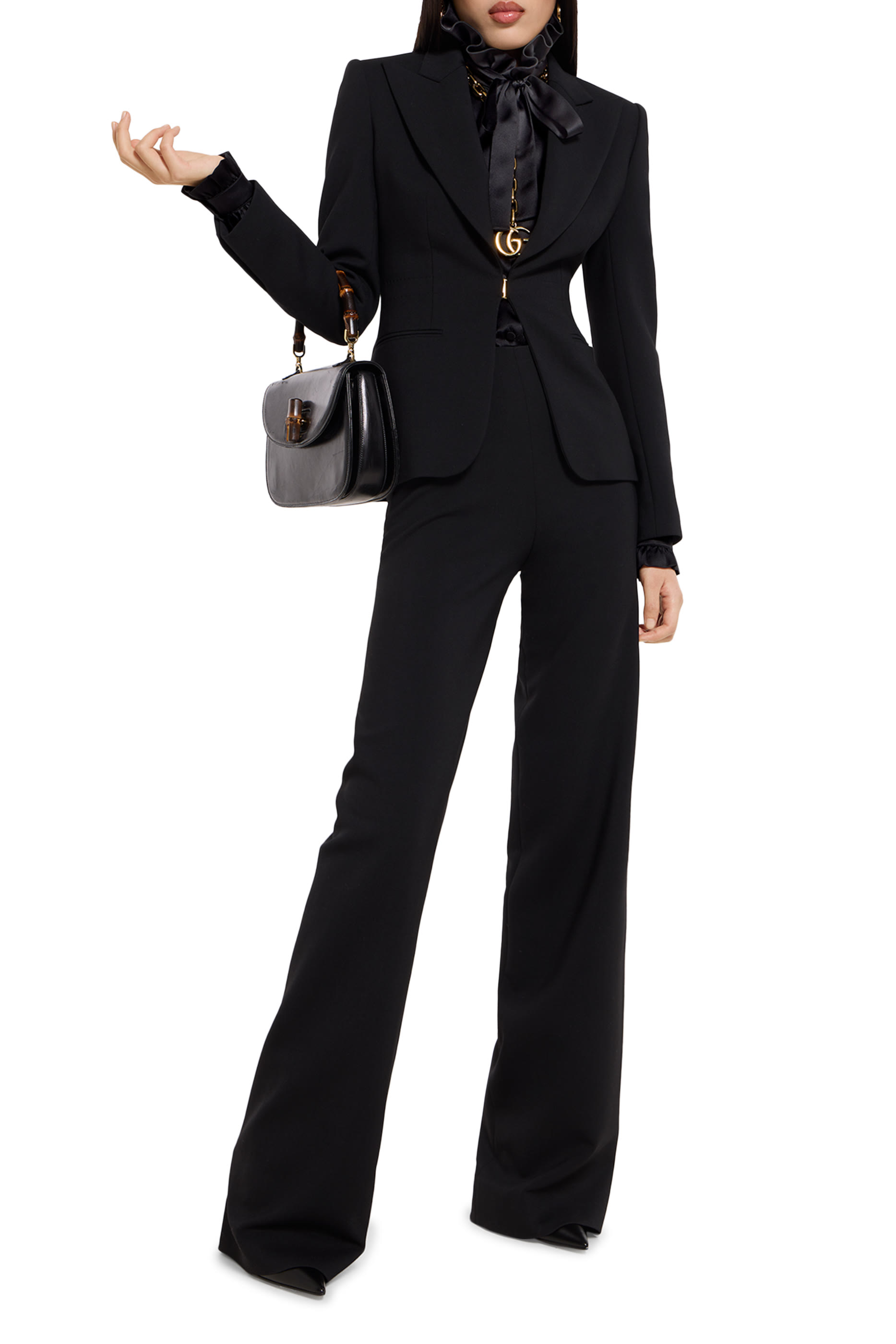 قميص بفيونكة قابلة للتعديل حرير ستان