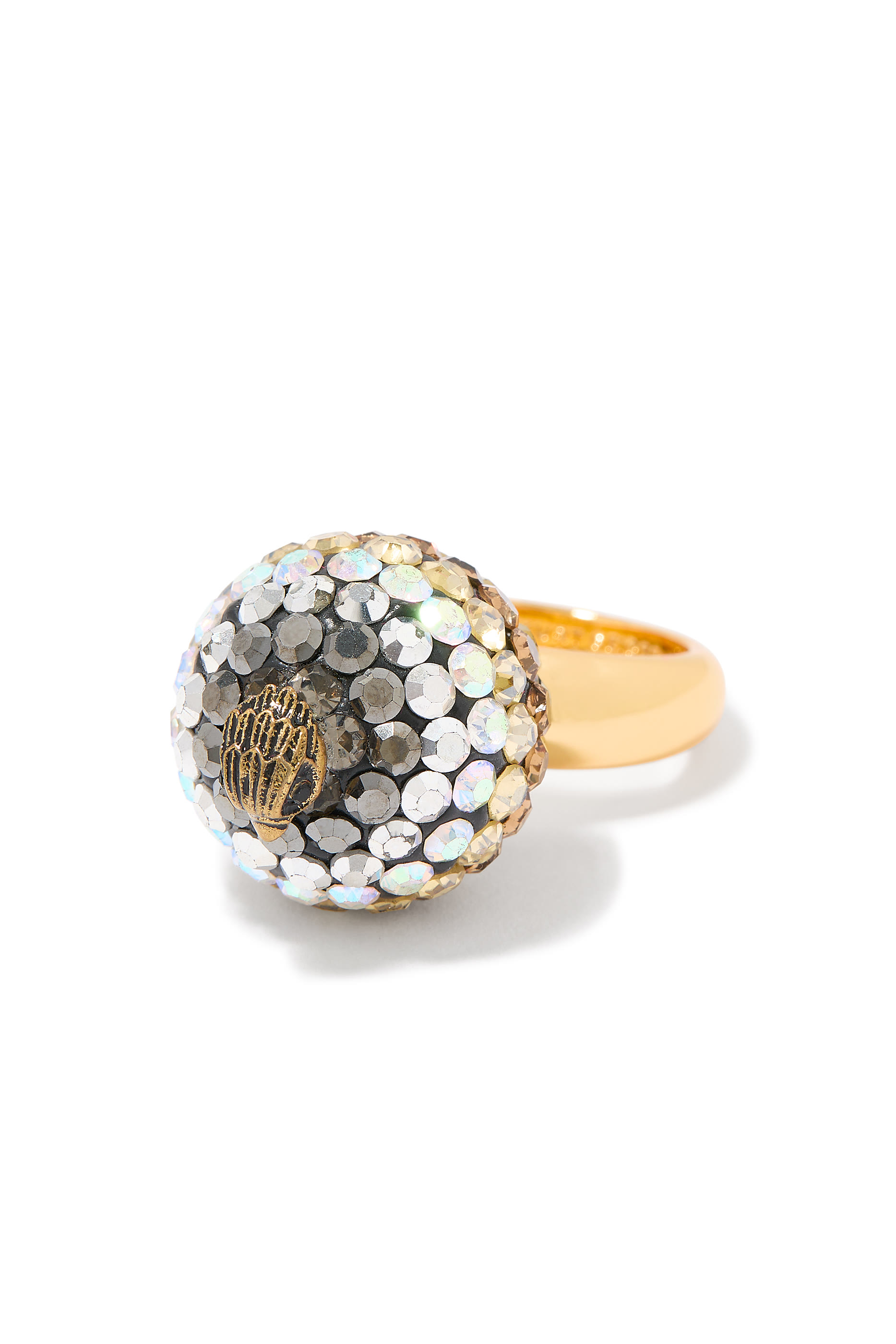Pave Bubble Ring, Brass & Crystal Stones