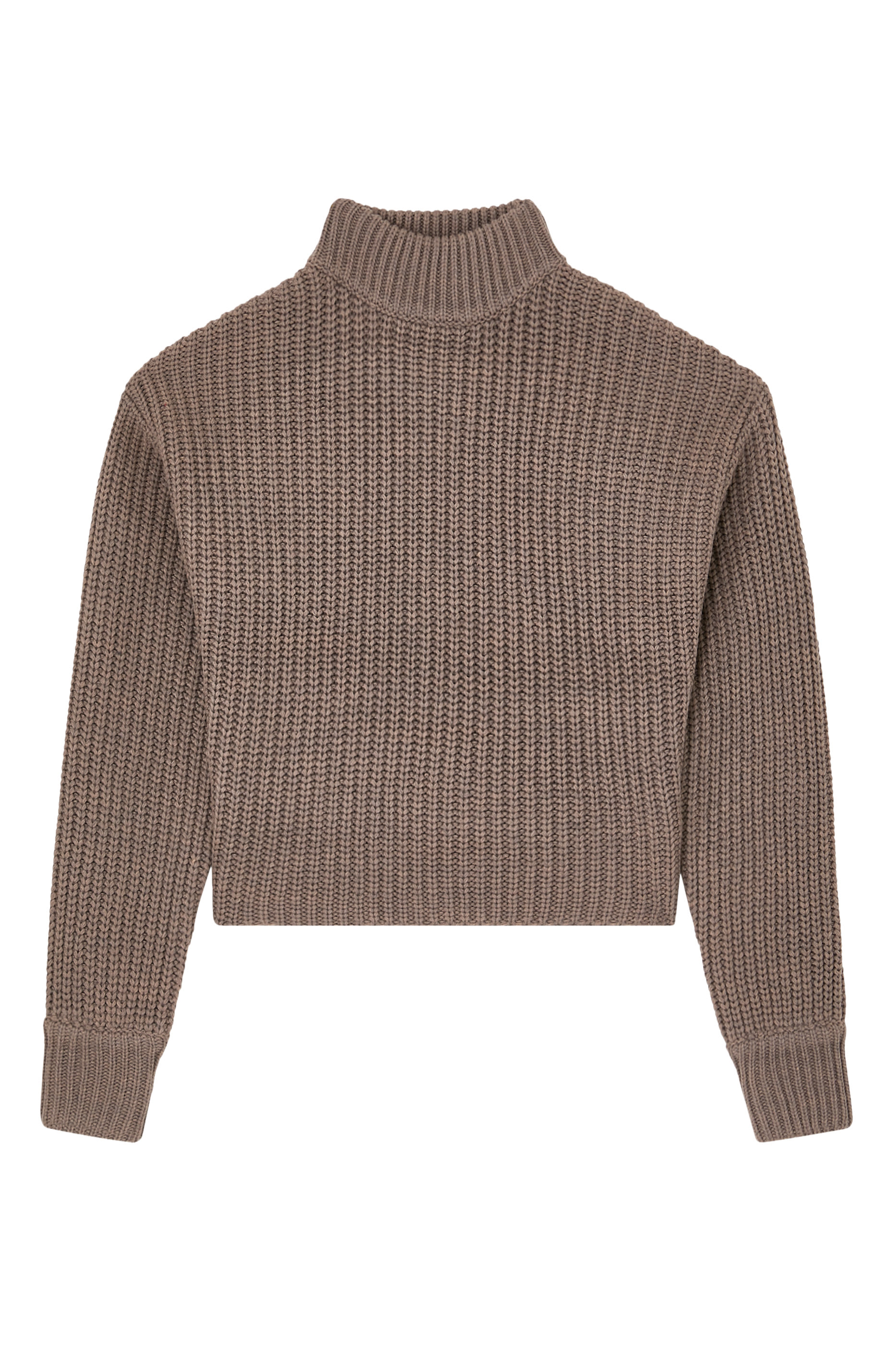 كنزة منسوجة بياقة عالية