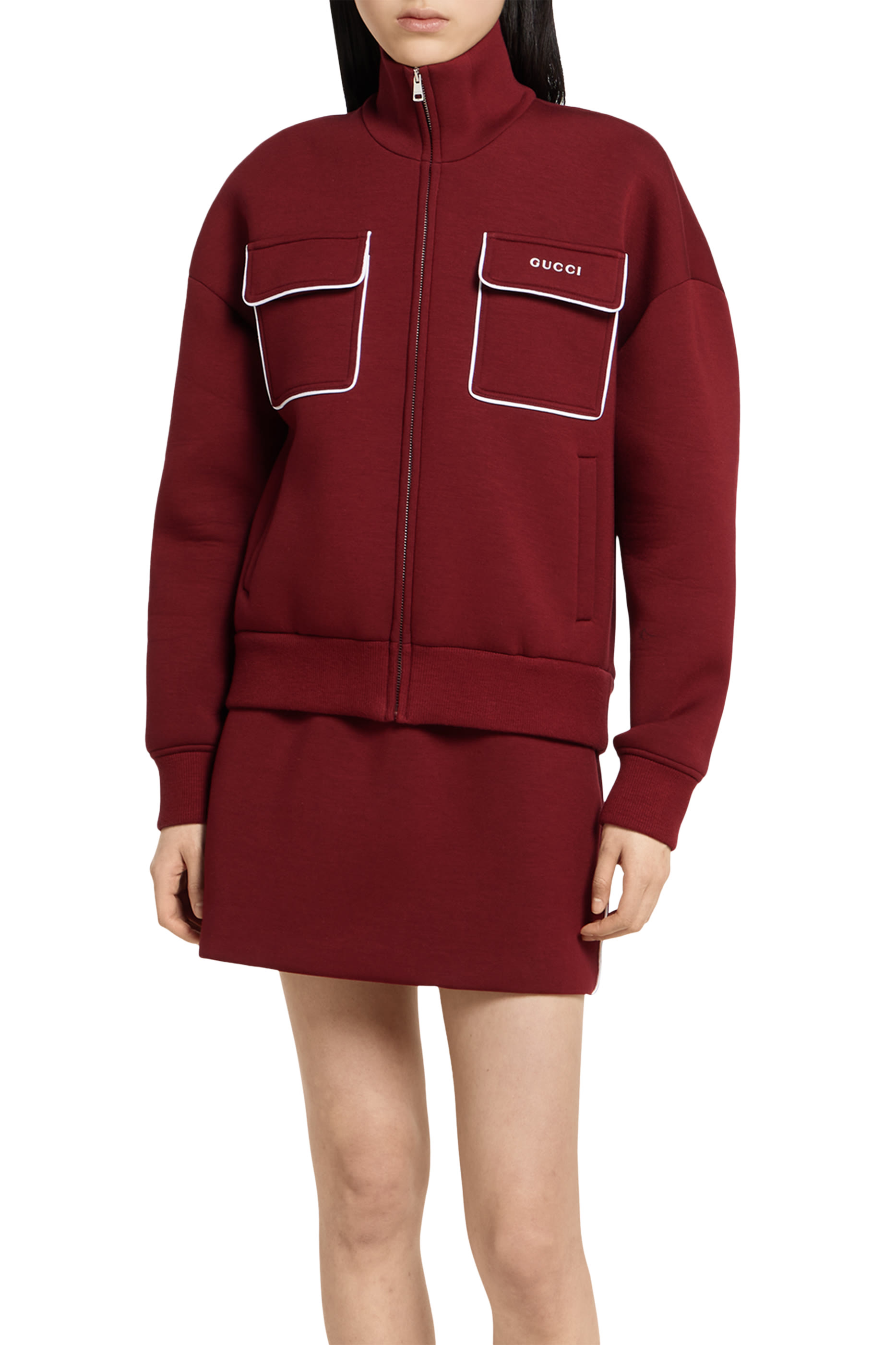 سويت شيرت بسحاب مزين بشعار الماركة جيرسيه 