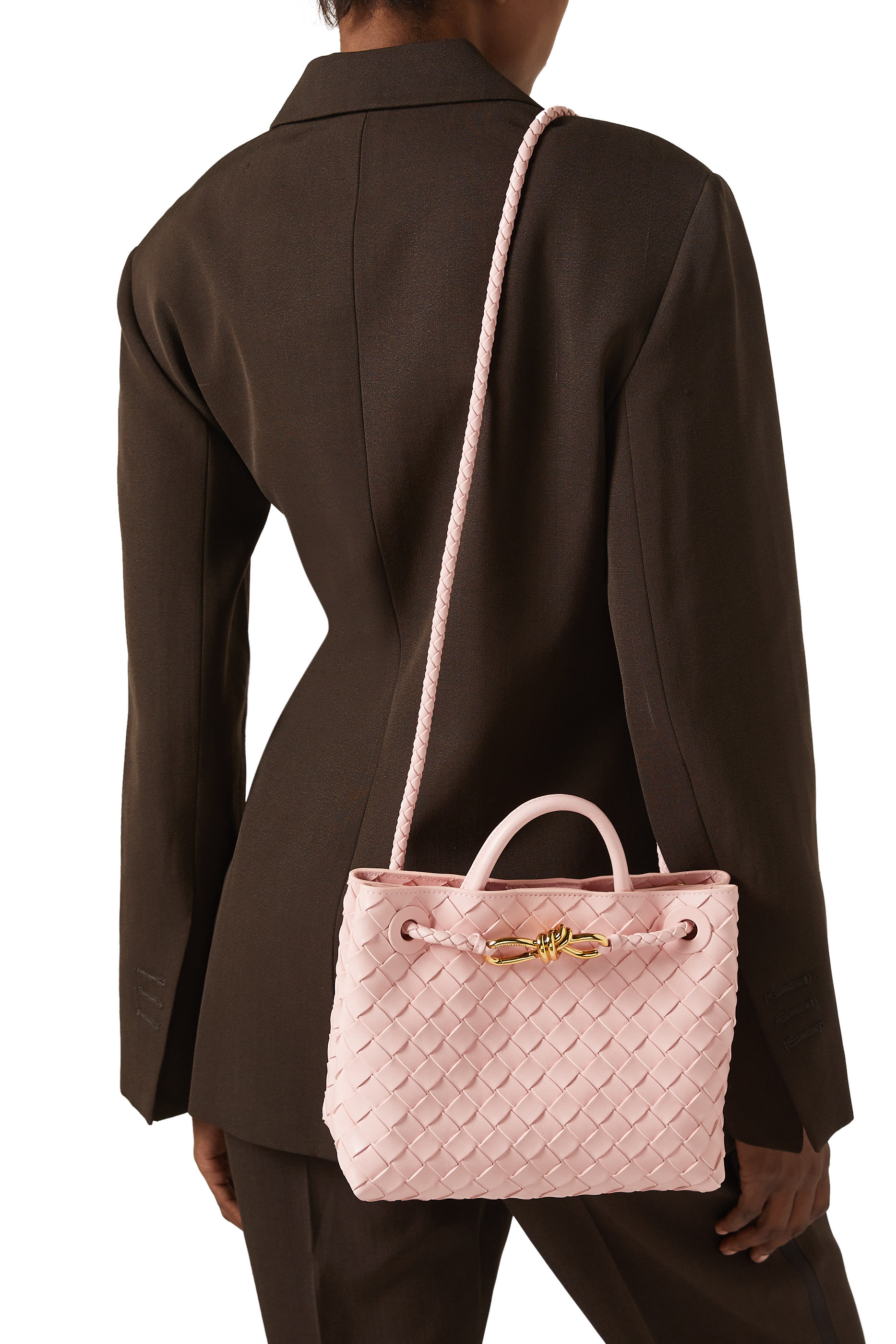 حقيبة أنديامو صغيرة جلد مجدول