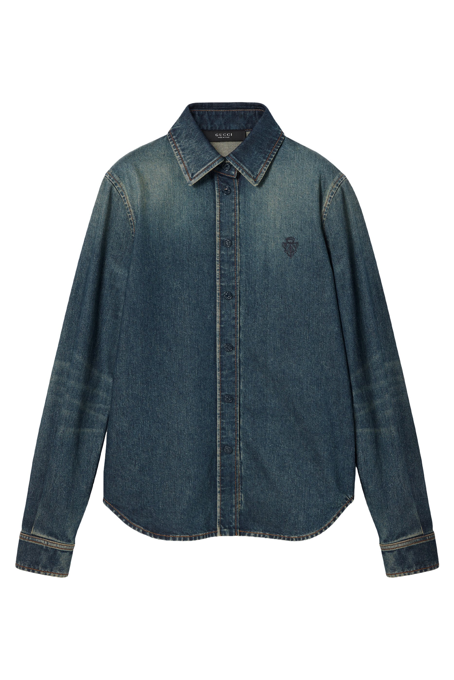 Crest Embroidery Denim Shirt