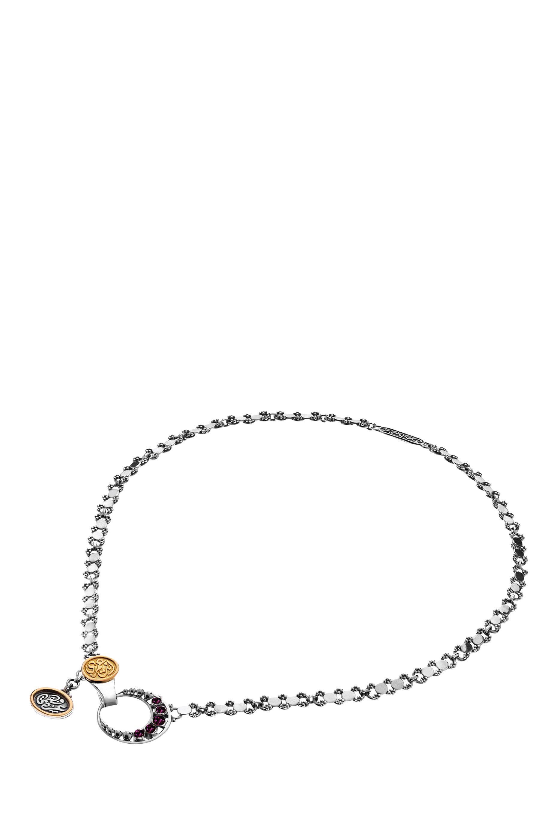 قلادة إترنتي كريسنت مرصعة بأحجار رودوليت، ذهب أصفر عيار 18 وفضة استرلينية