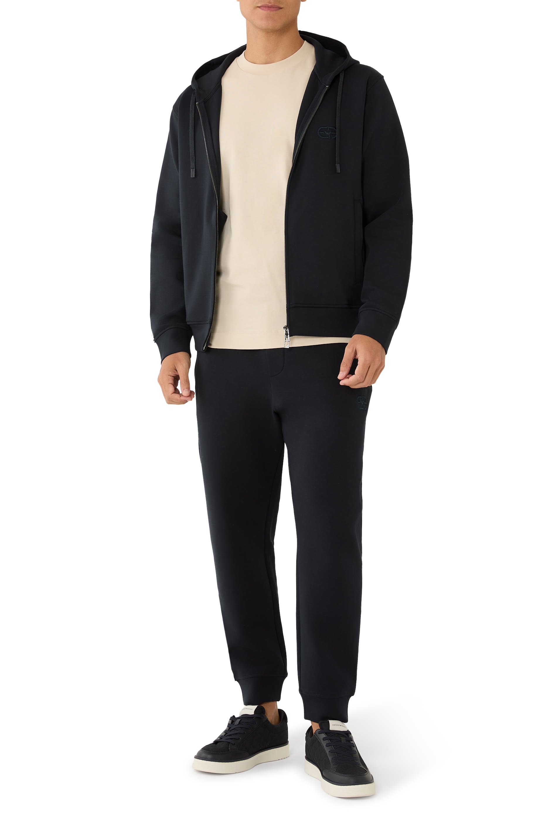 بنطال رياضي بتطريز شعار الماركة جيرسيه مزدوج