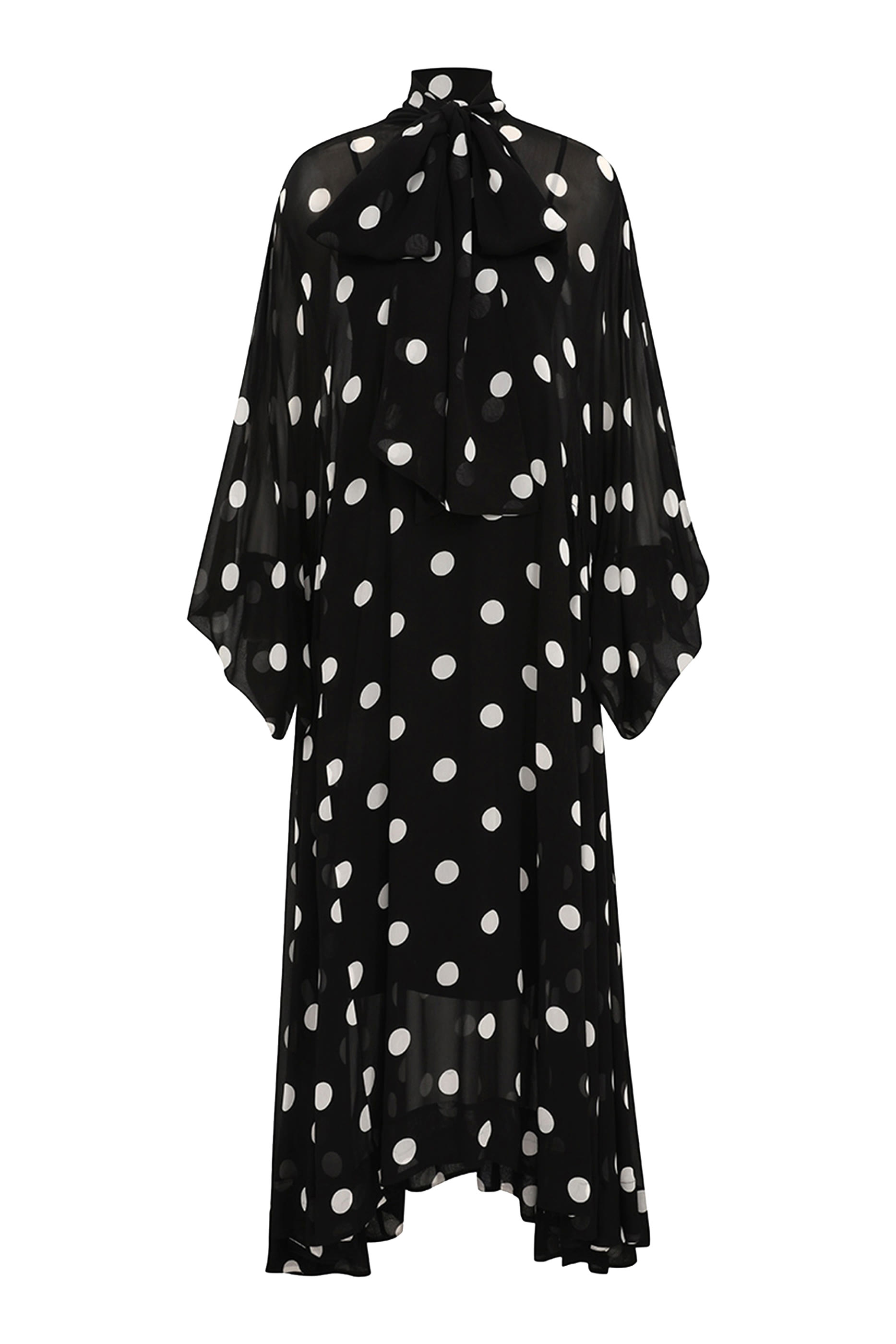 فستان كراش برباط على العنق وقصة واسعة