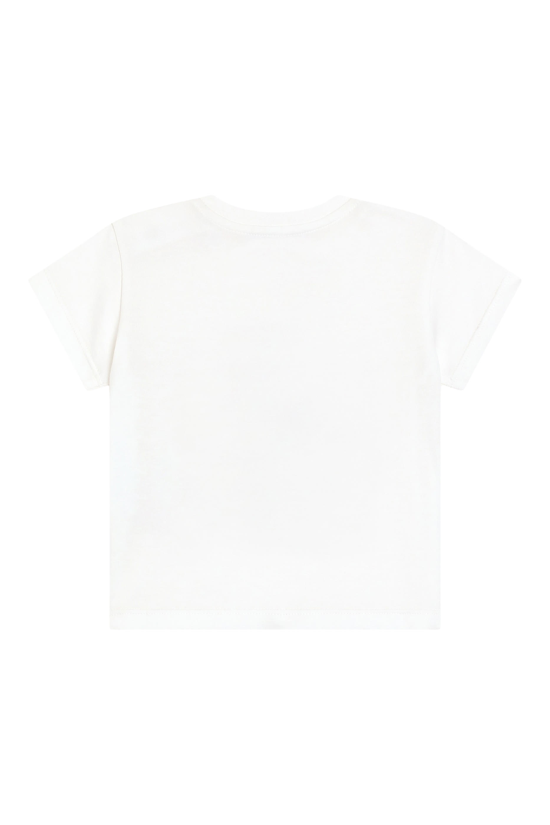 تيشيرت بياقة ضيقة وشعار الماركة للأطفال