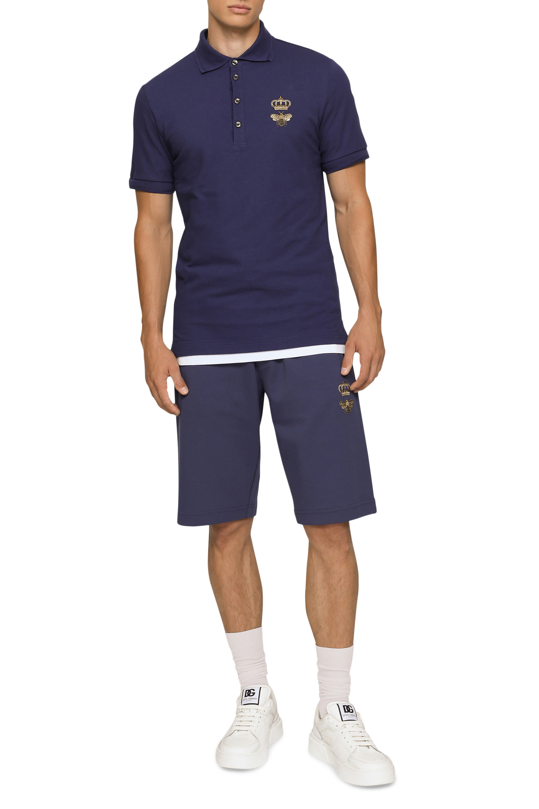 قميص بولو مطرز بشعار الماركة قطن بيكيه