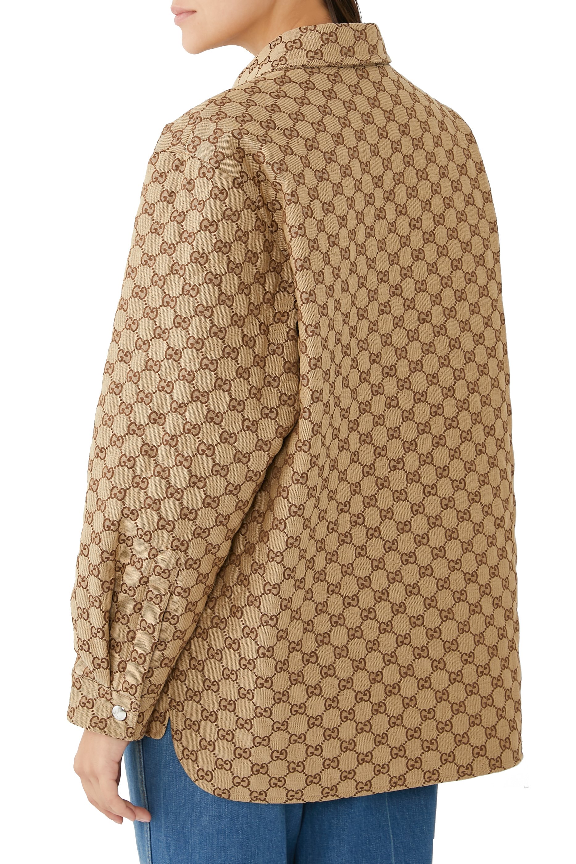 قميص بنقشة حرفي شعار الماركة قماش قنب