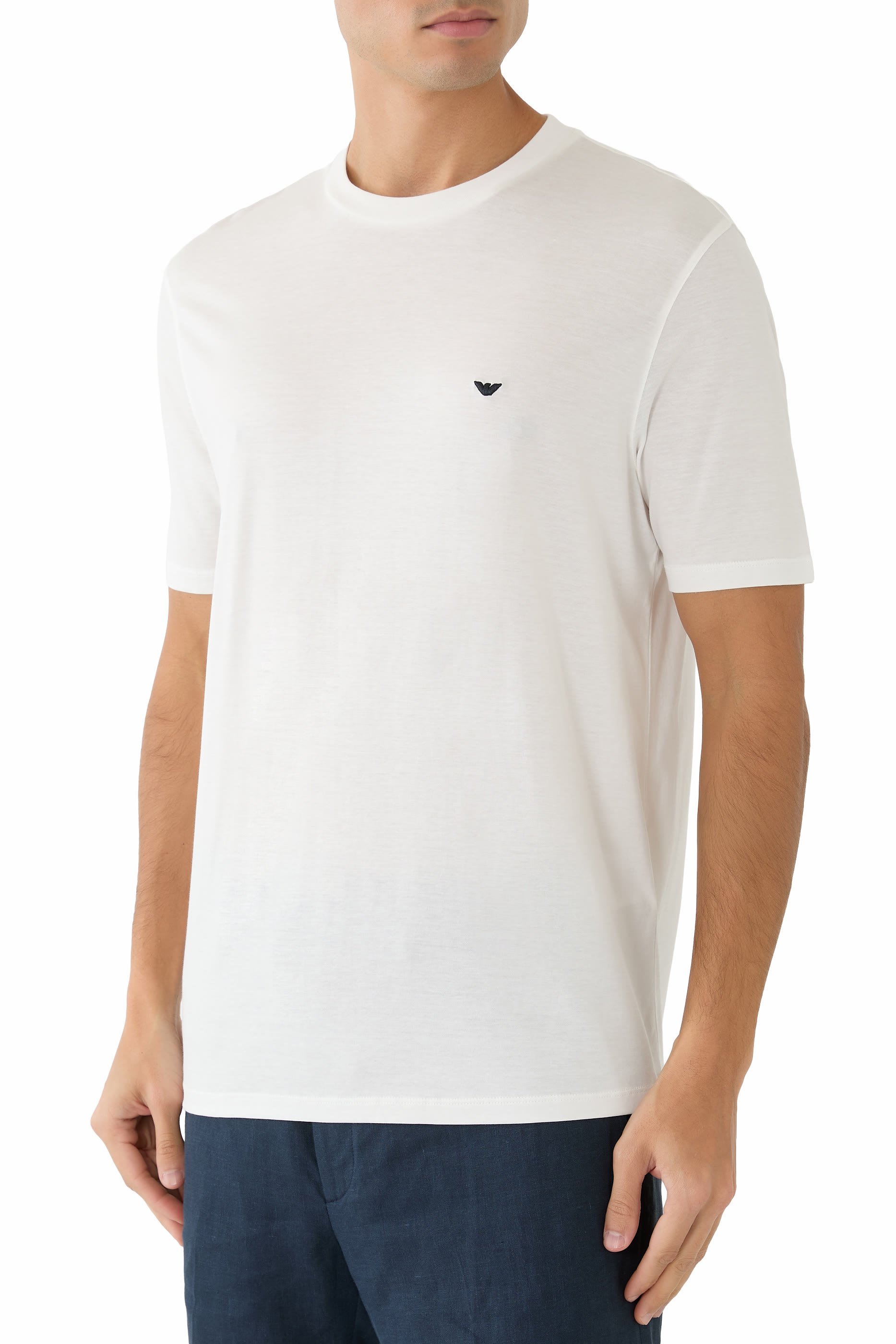 تيشيرت بتطريز شعار الماركة مزيج ليوسيل جيرسيه