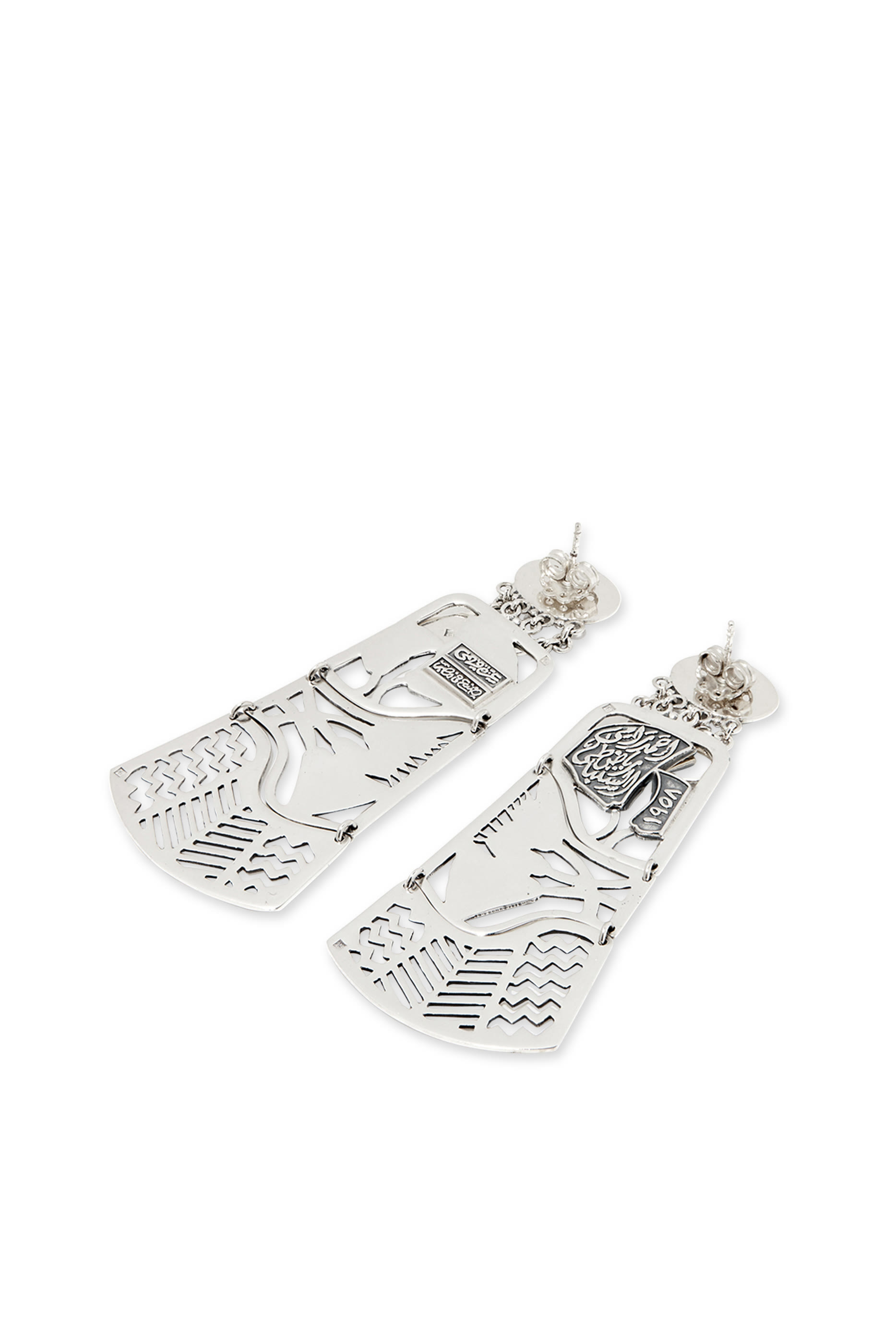 أقراط فضة متدلية