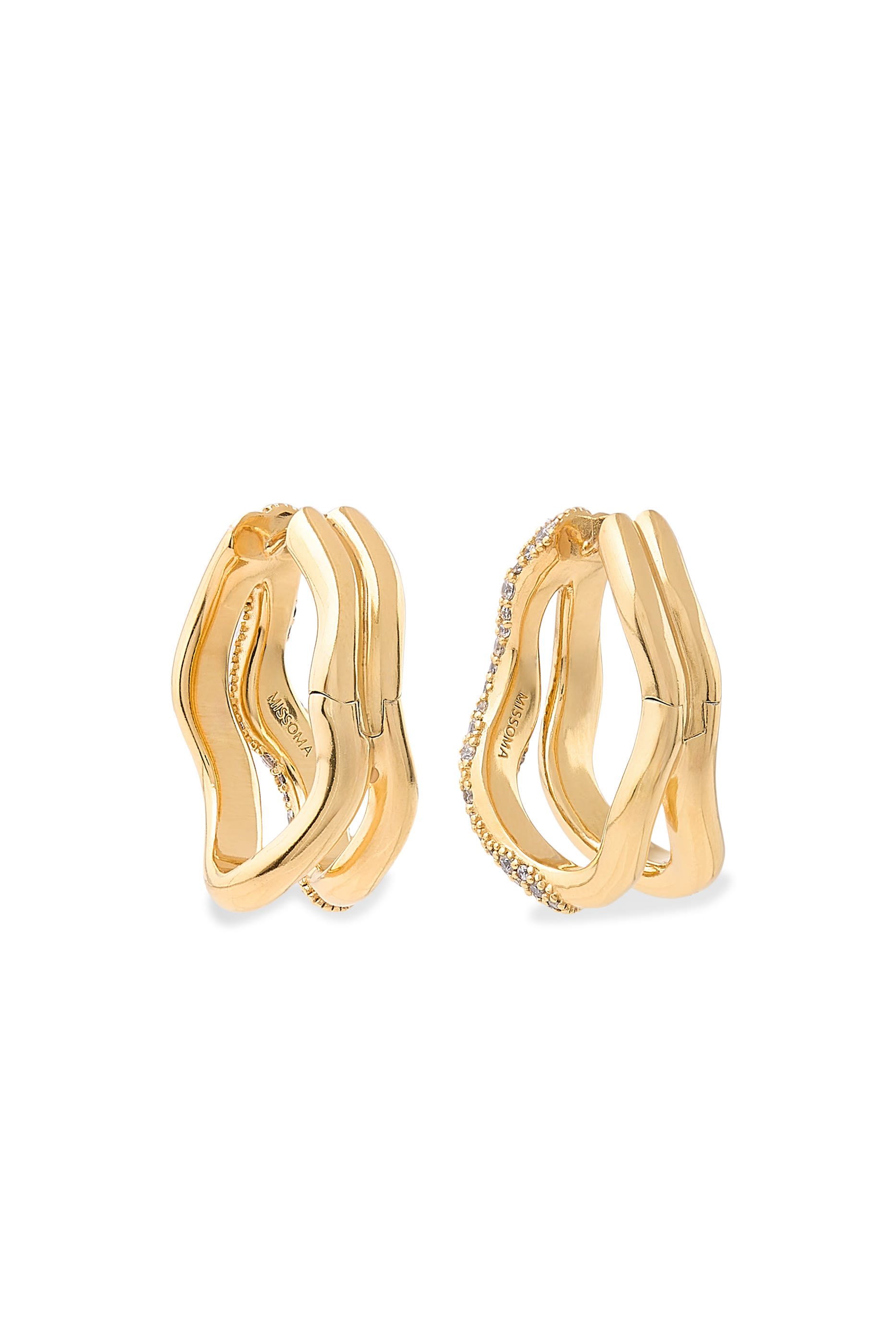 أقراط دائرية مولتن سنو مزدوجة متوسطة الحجم