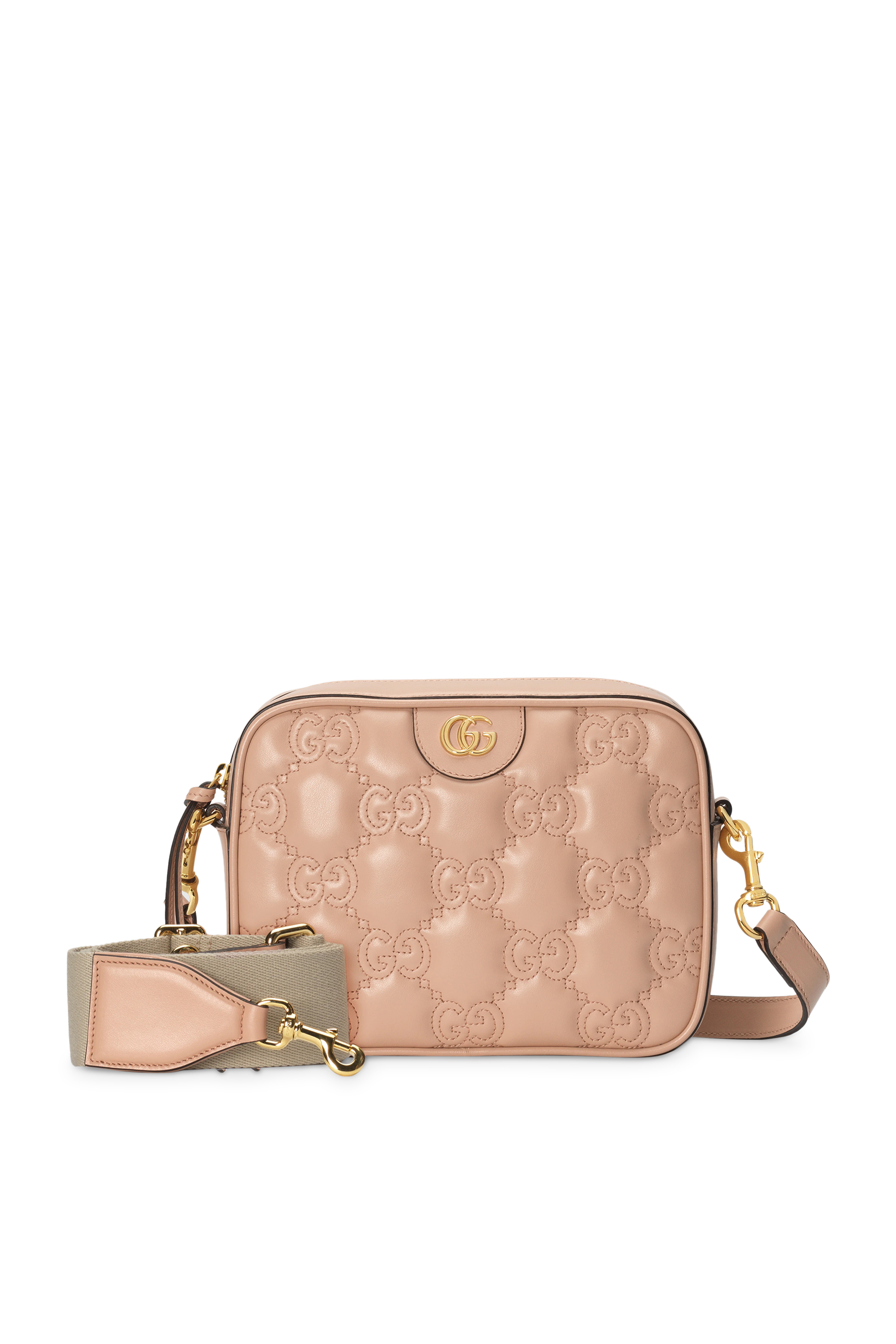 حقيبة كتف صغيرة بنقشة حرفي شعار الماركة جلد مبطن