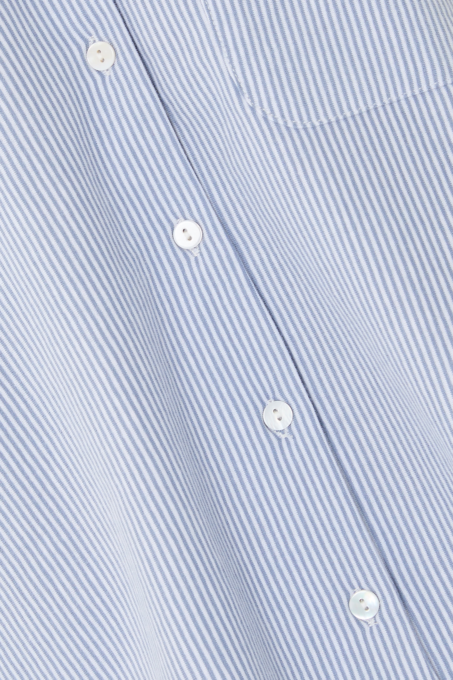 طقم بيجامة مخططة بقصة مريحة قطن جيرسيه عضوي ناعم