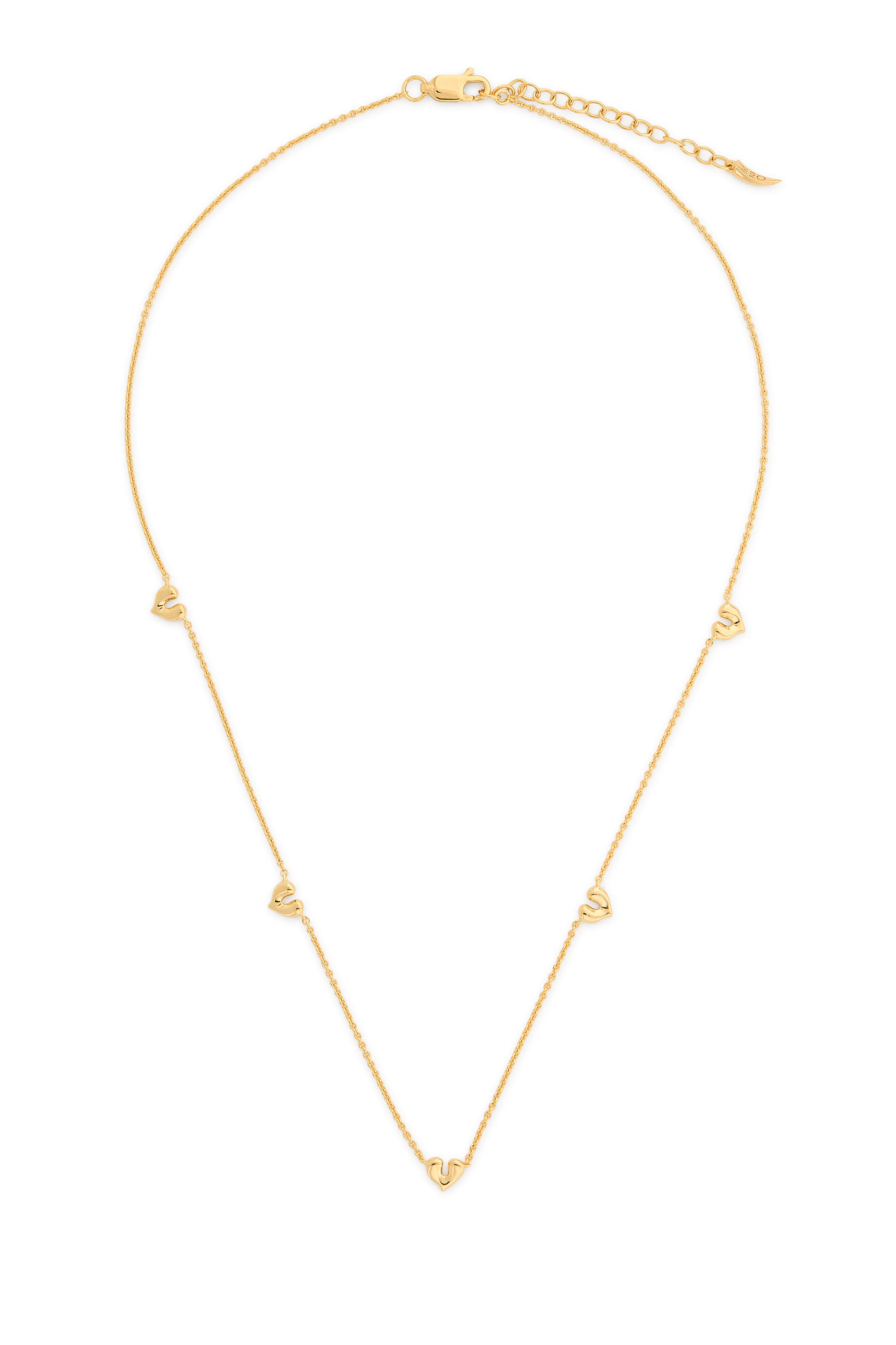 قلادة رقبة مولتن بحلي صغيرة بتصميم قلب، فضة إسترلينية معاد تدويرها مطلية بذهب عيار 18 قيراط معاد تدويره