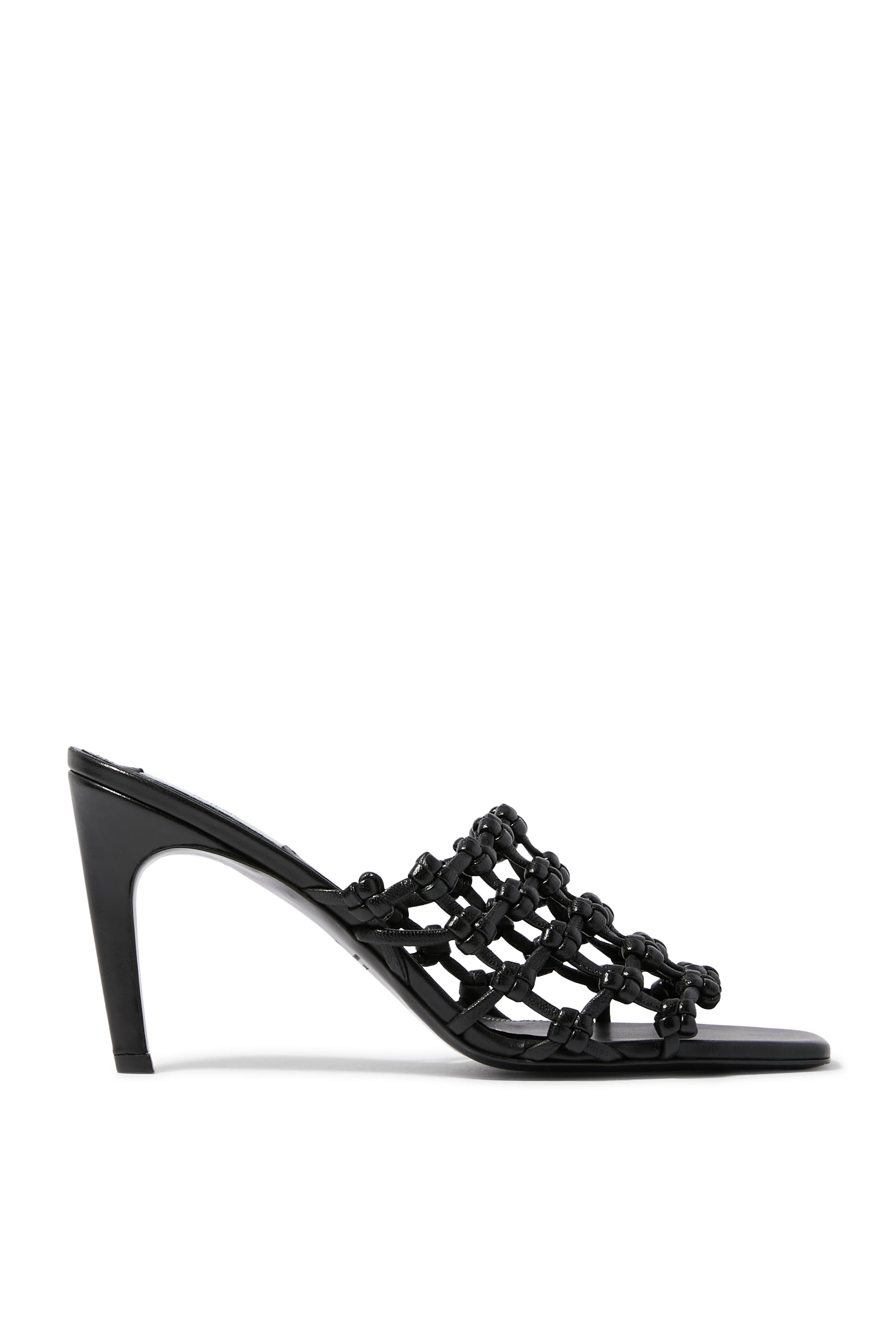 حذاء باندو مفتوح من الخلف 85 جلد بتفاصيل ضفيرة