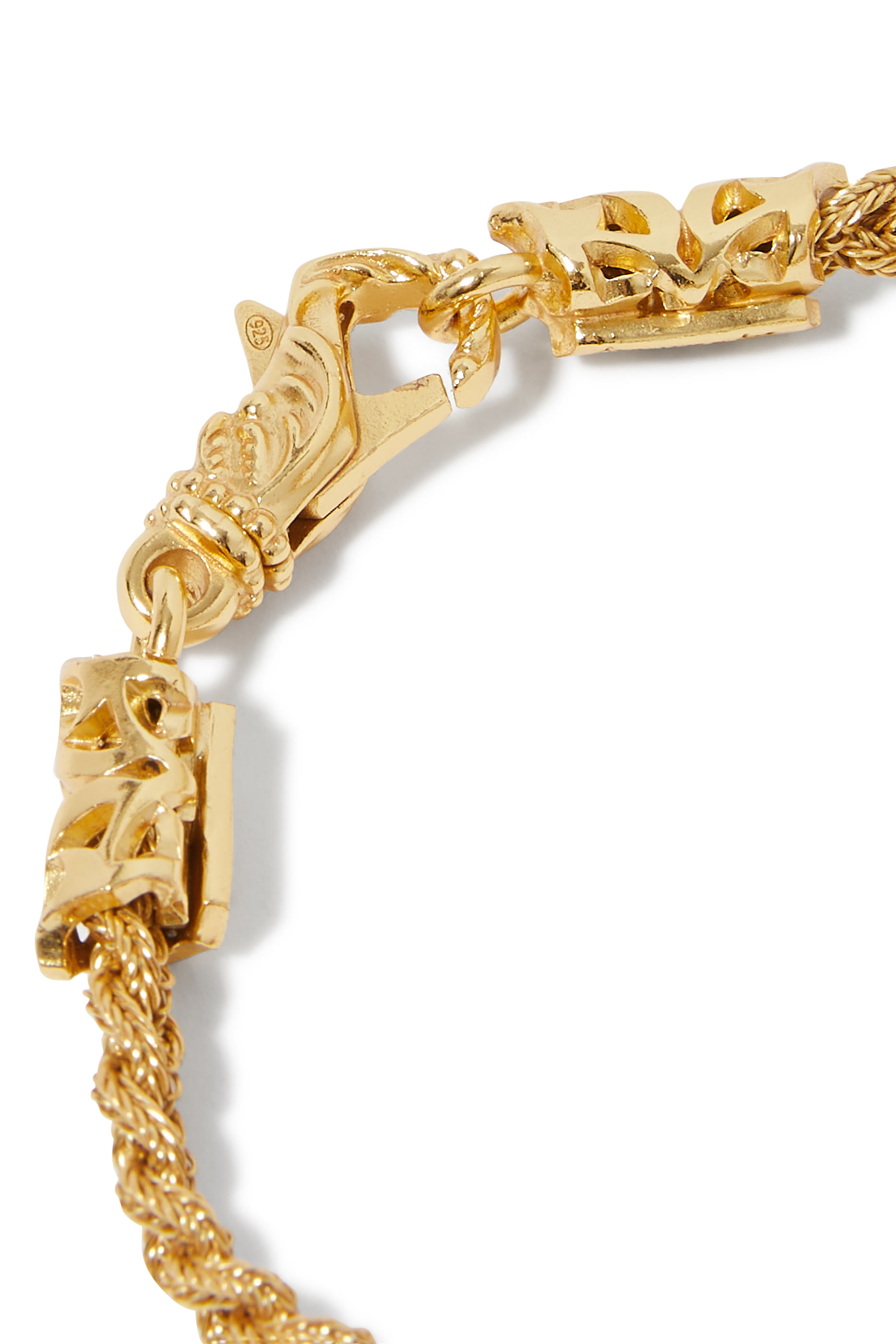 سوار  بتفاصيل مجدولة نحاس مطلي بذهب عيار 24