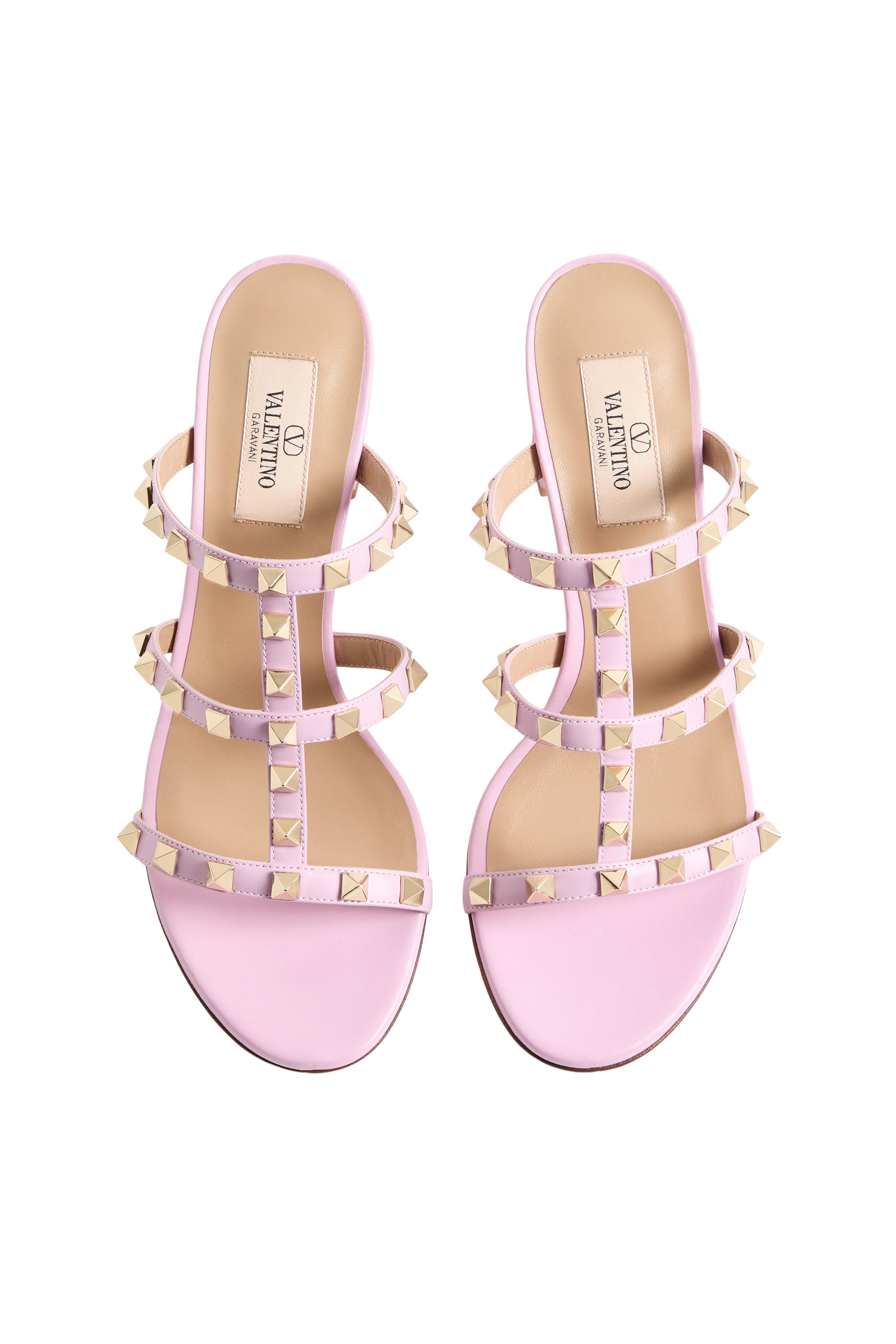 حذاء مفتوح من الخلف 60 بحلي هرمية جلد عجل