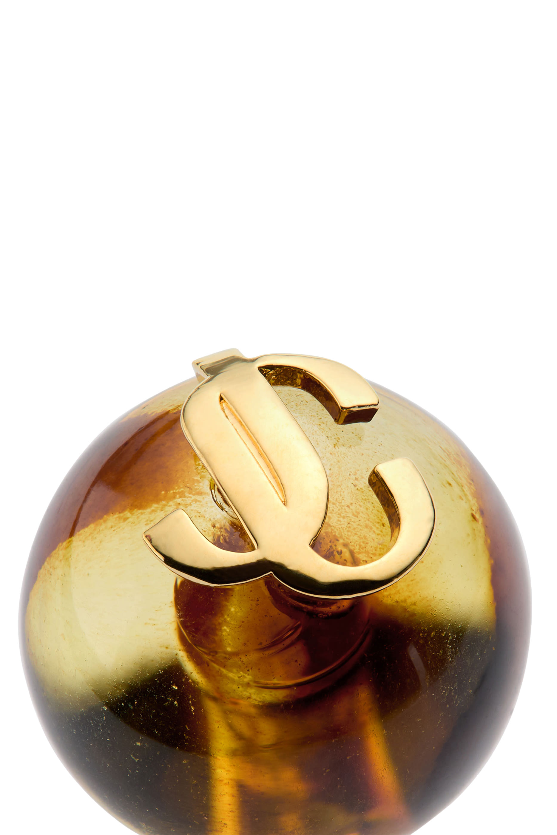 أقراط بخرز بنقشة صدفة السلحفاة وحلي شعار الماركة، أسيتات ونحاس