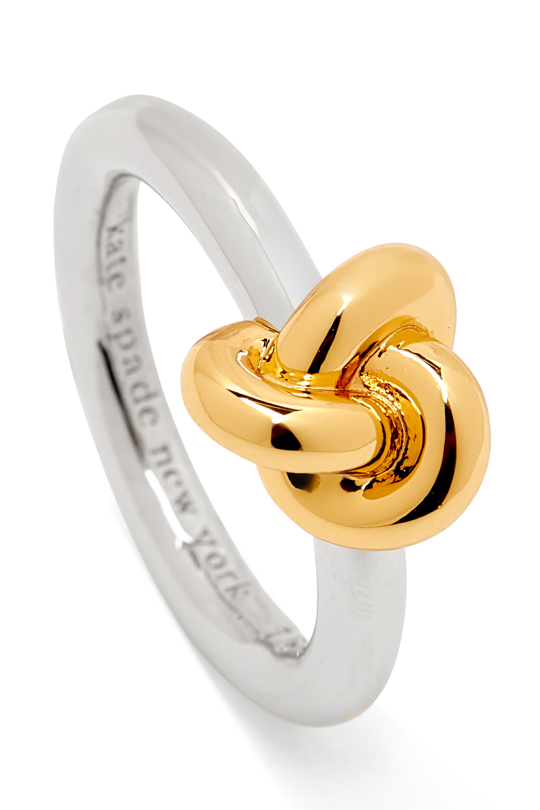 خاتم بتصميم عقدة مزدوجة، معدن مطلي