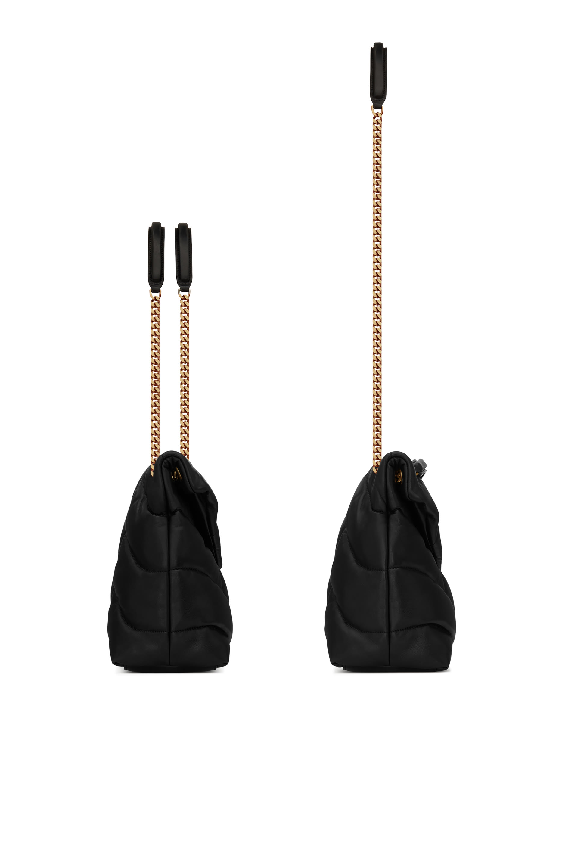 حقيبة متوسطة جلد خروف بتصميم منفوخ 