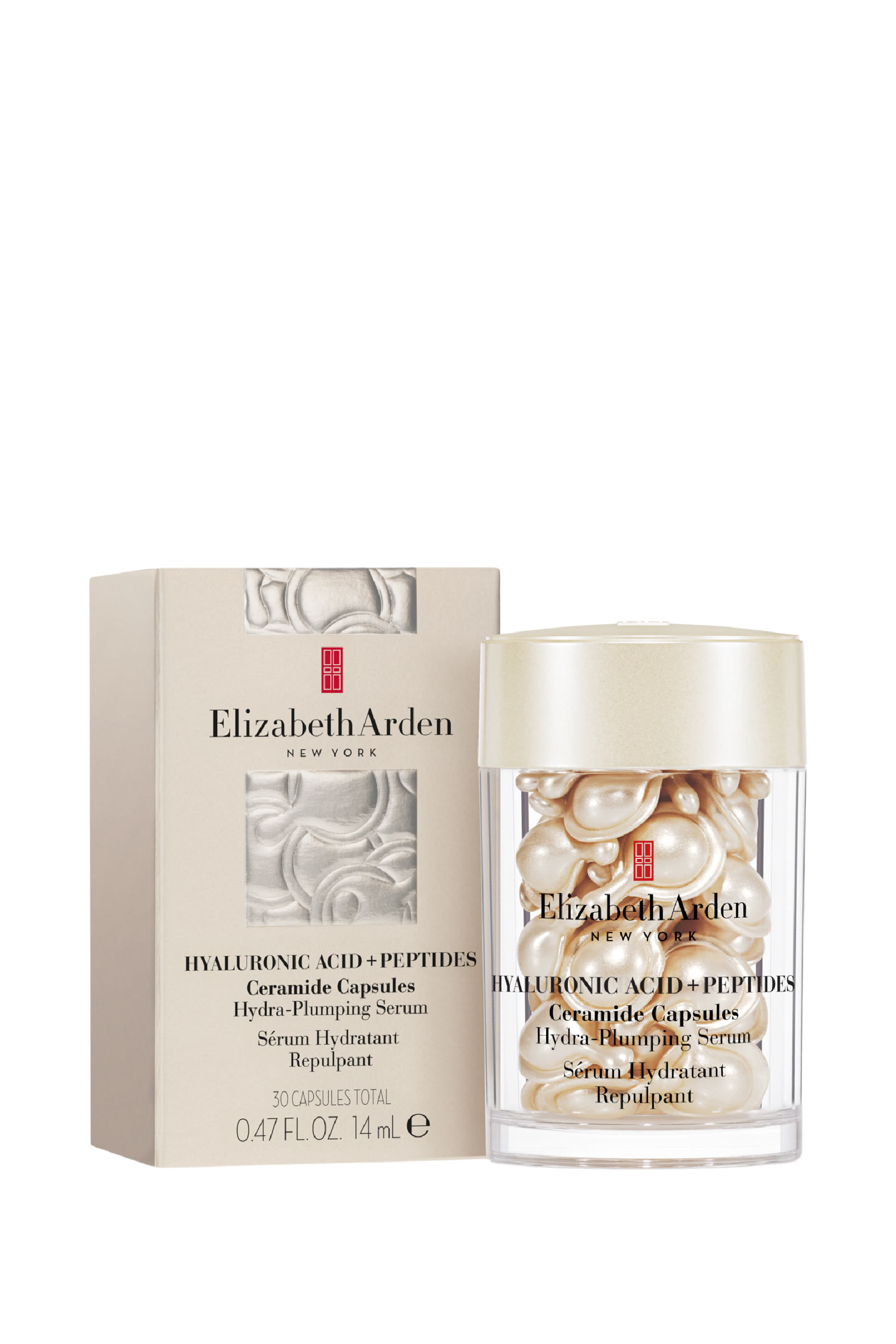 كبسولات سيروم حمض الهيالورونيك والببتيدات والسيراميد لترطيب البشرة وملئها، 30 قطعة