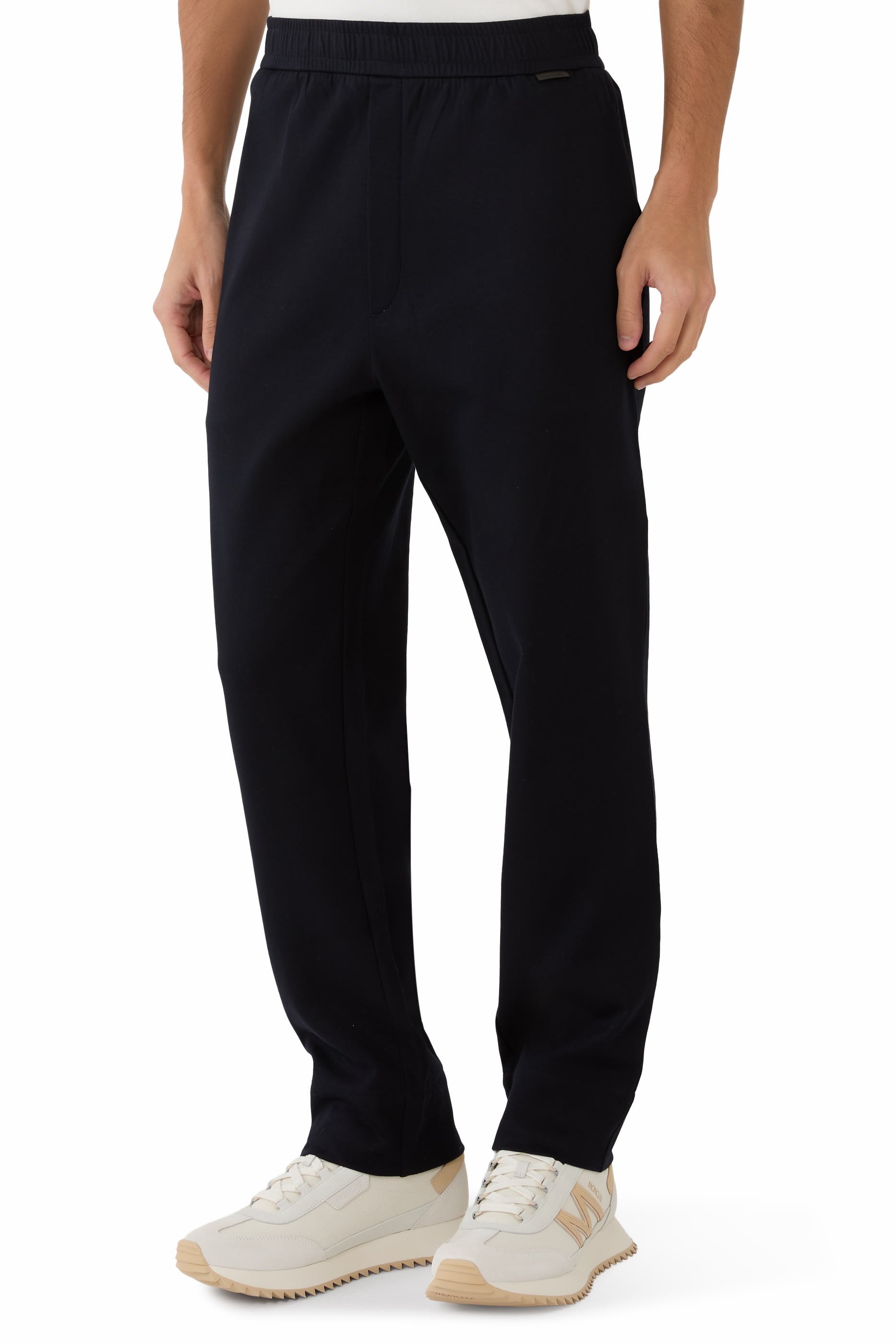 بنطال رياضي بشعار الماركة جلد من مزيج قطن 