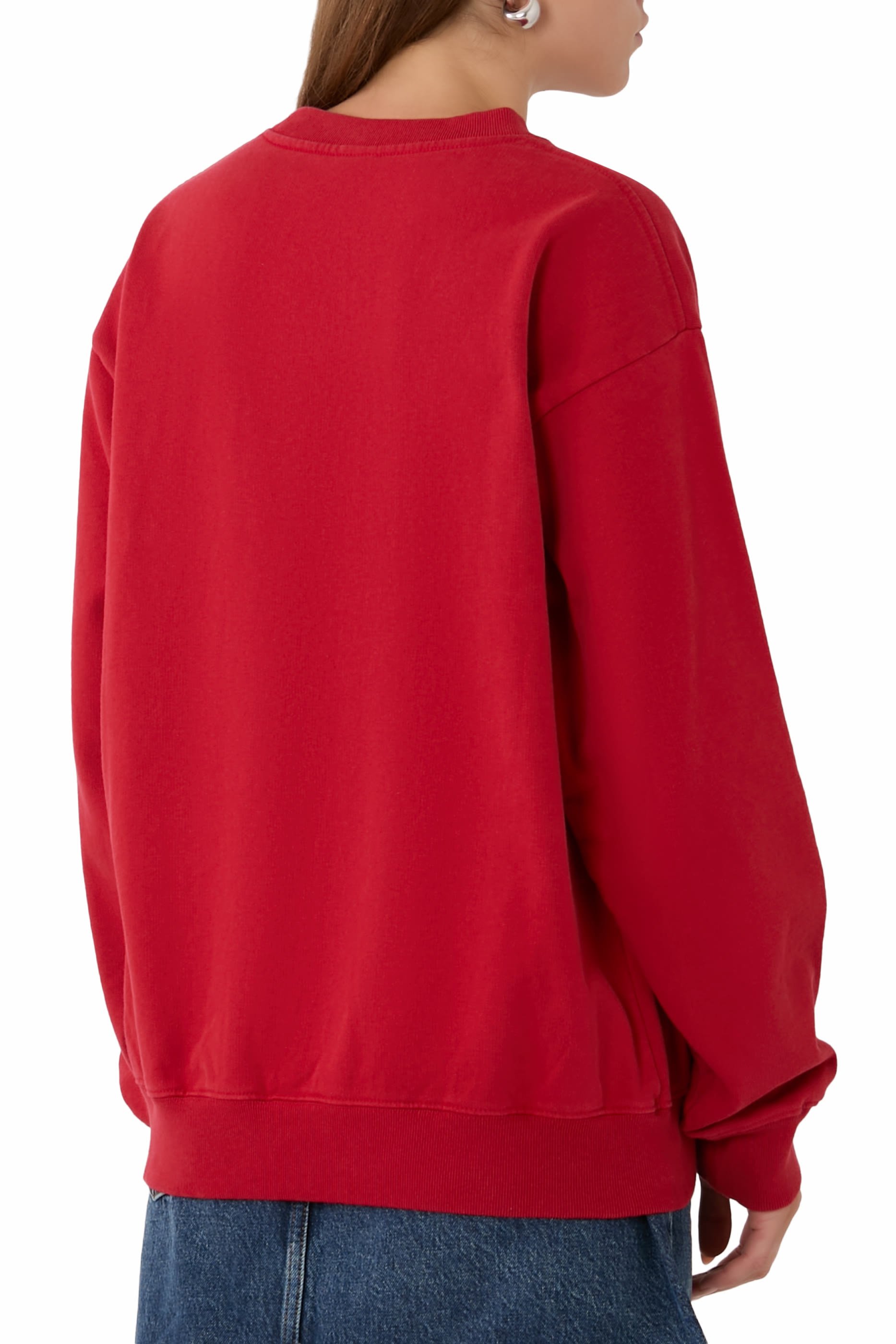 سويت شيرت ايفي بياقة ضيقة وشعار الماركة