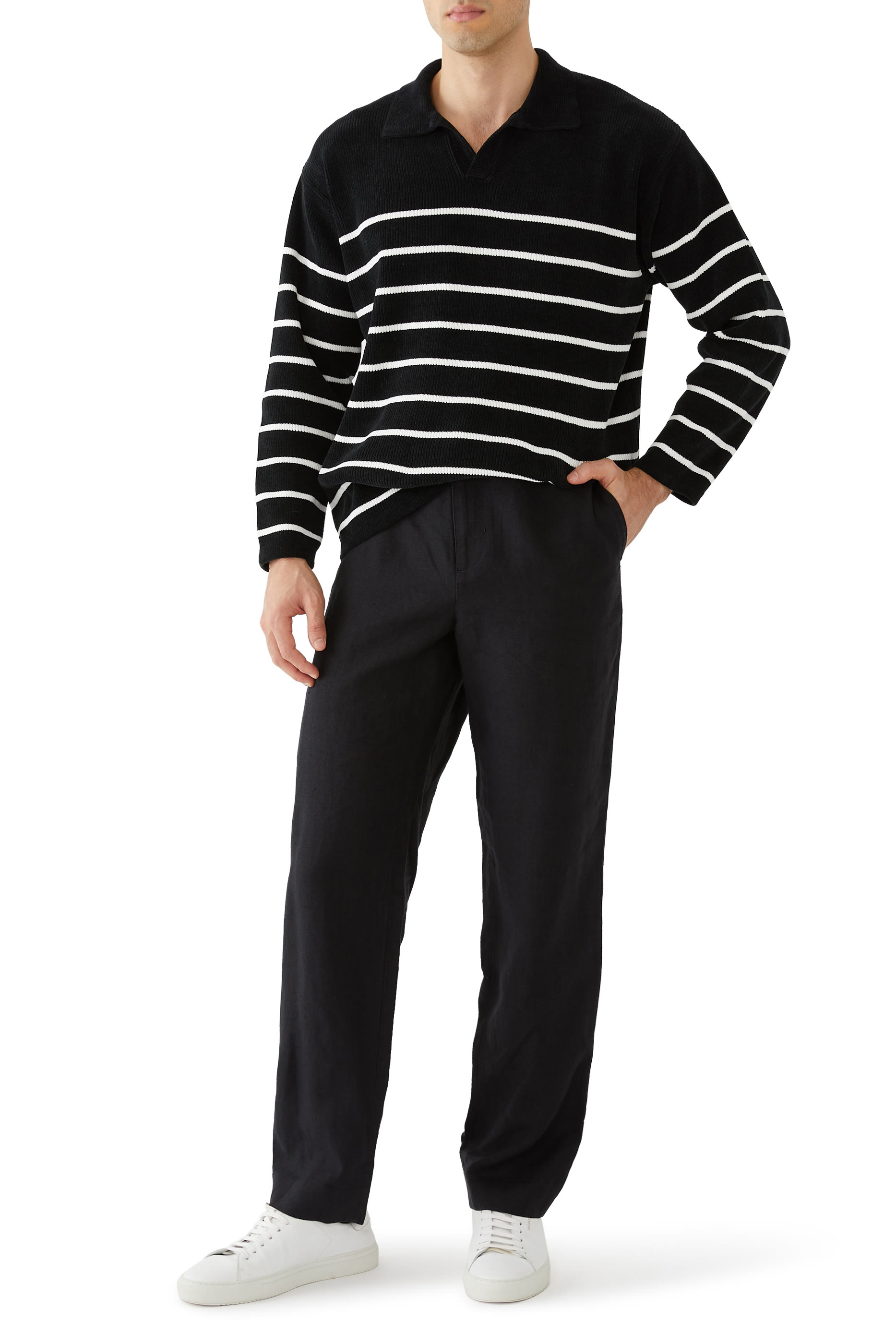 سترة سكيبر بنقشة مخططة نسيج موليه