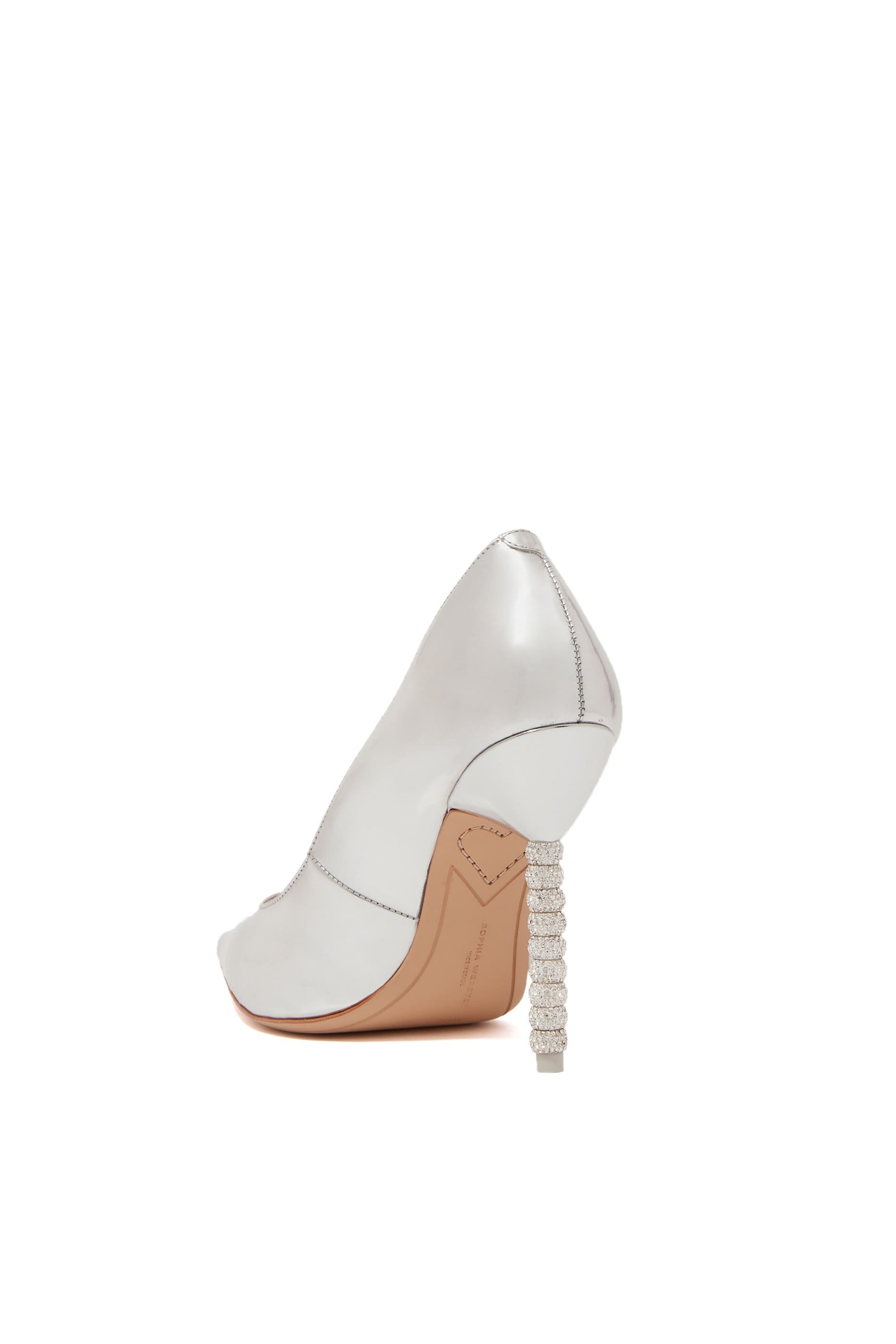 حذاء كلاسيك كوكو فضي مرصع بالكريستال