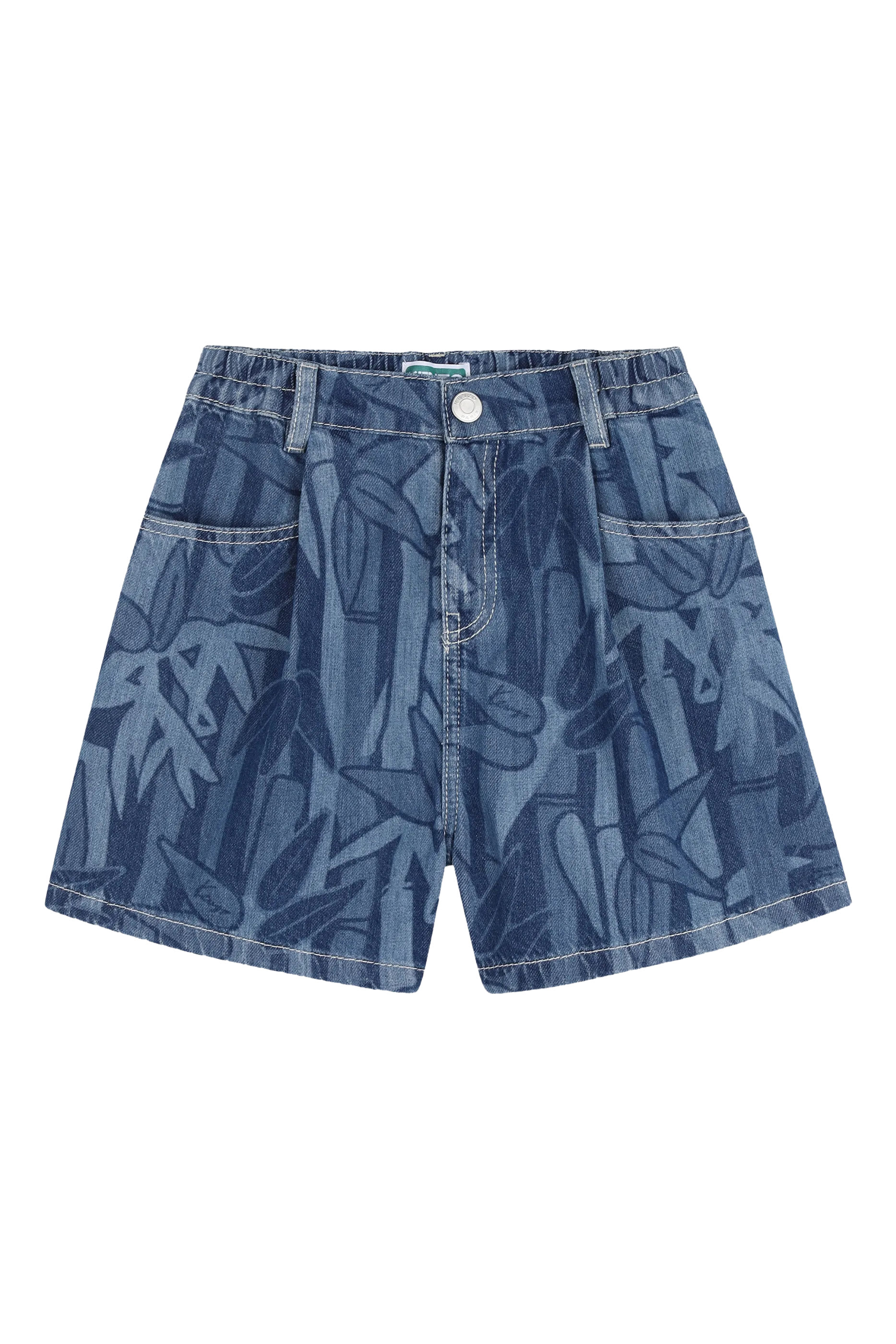 شورت دنيم بتصميم مستوحى من غابة عدن للأطفال