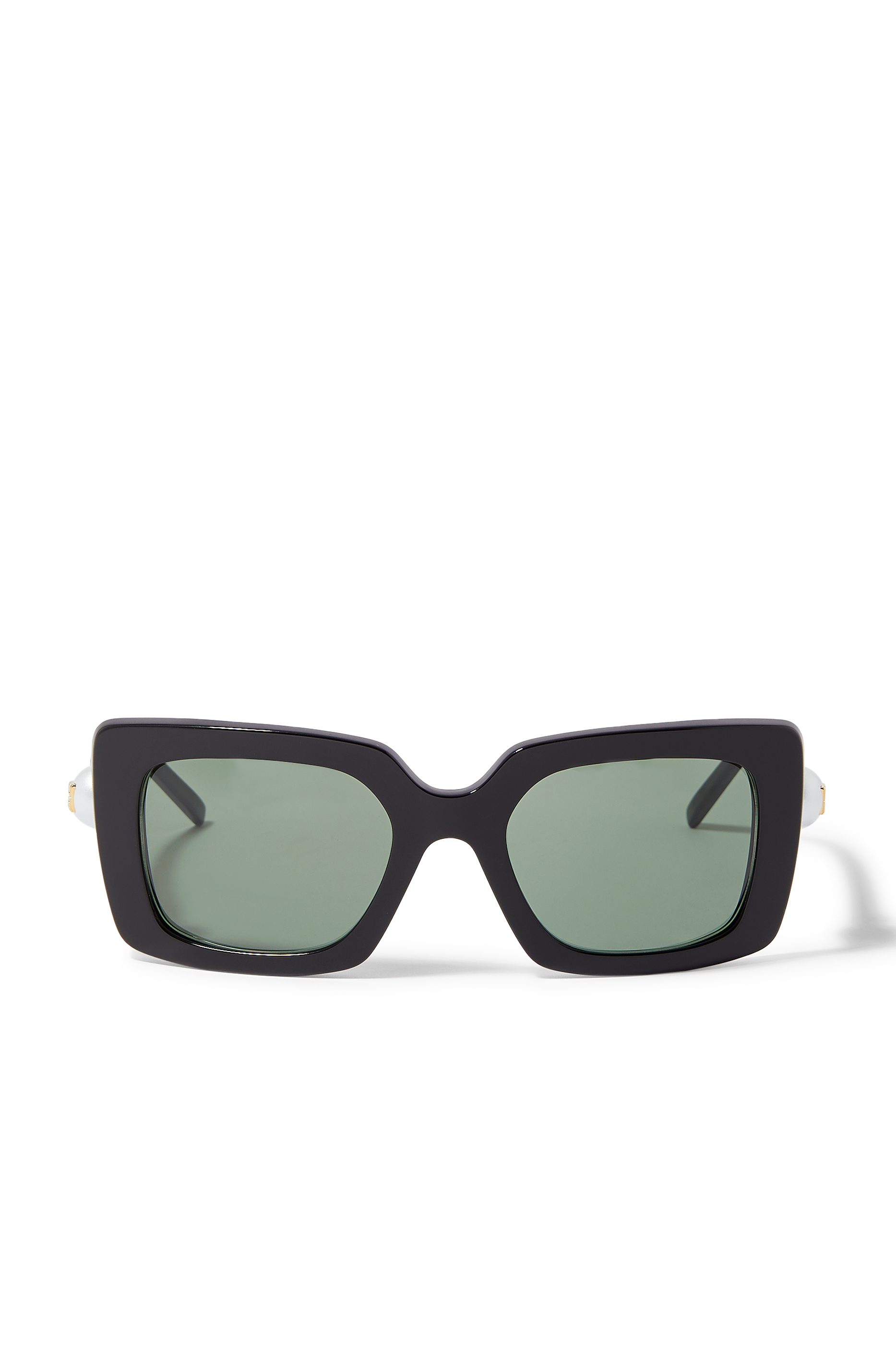 نظارة شمسية بإطار سميك ولؤلؤ