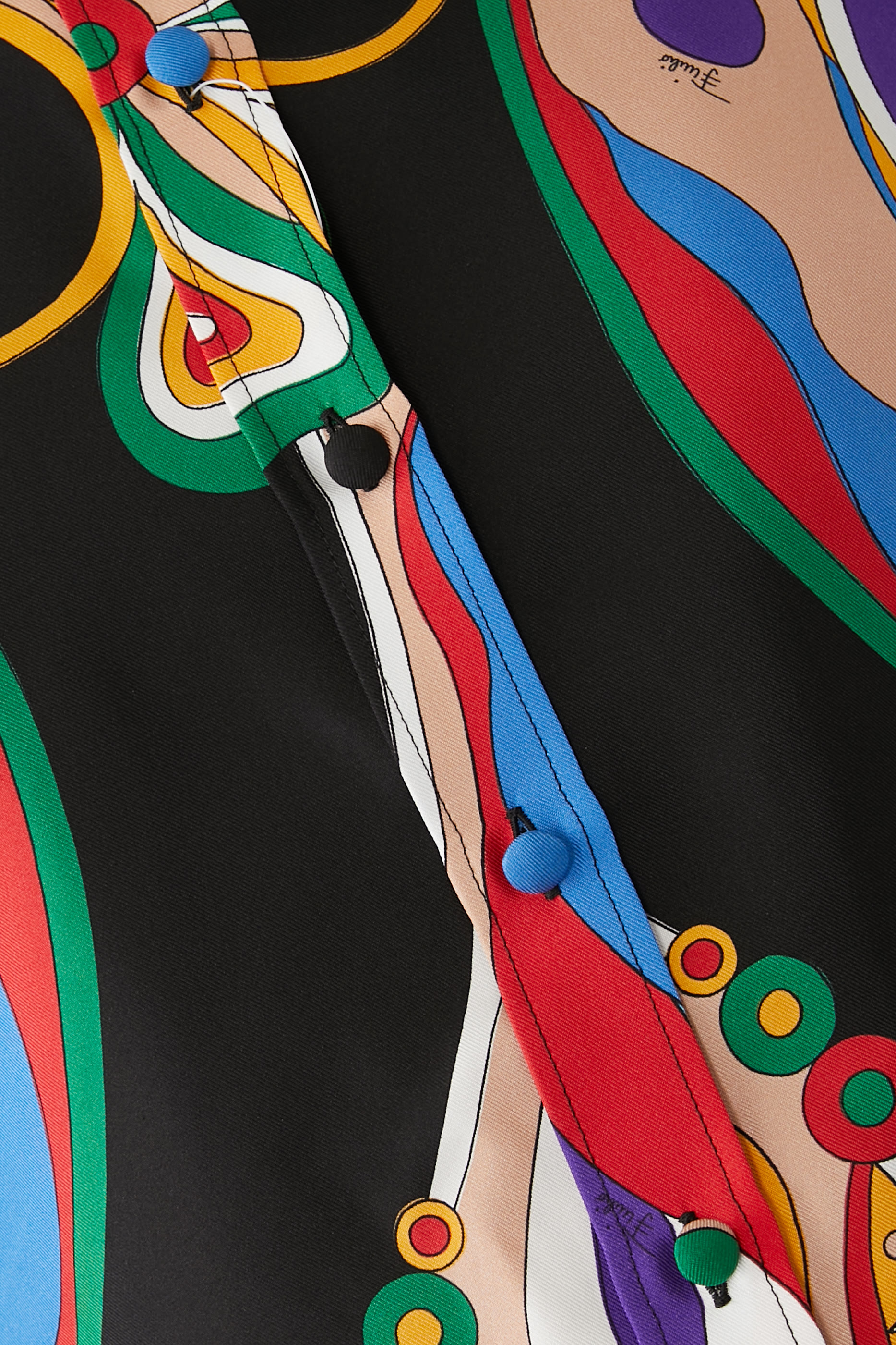 قميص حرير تويل بنقشة أوركيد