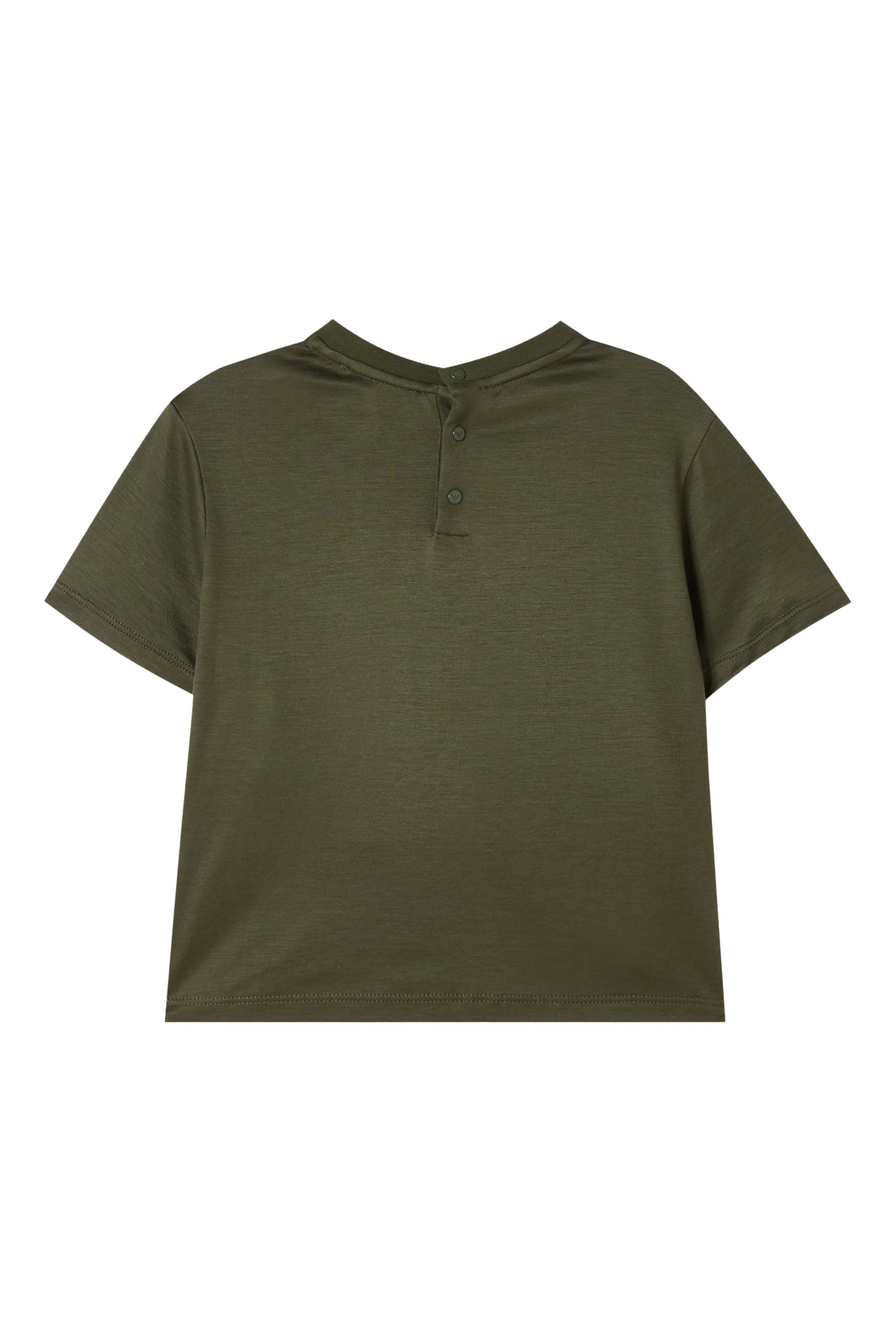 Kids Eagle Logo Patch & Pocket Detail T-Shirt 