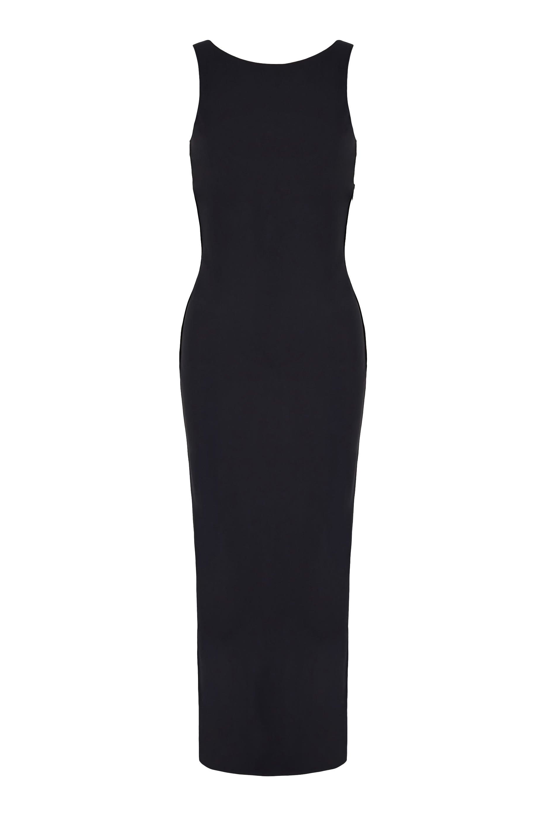 فستان طويل بلا أكمام بظهر بتصميم ملفوف