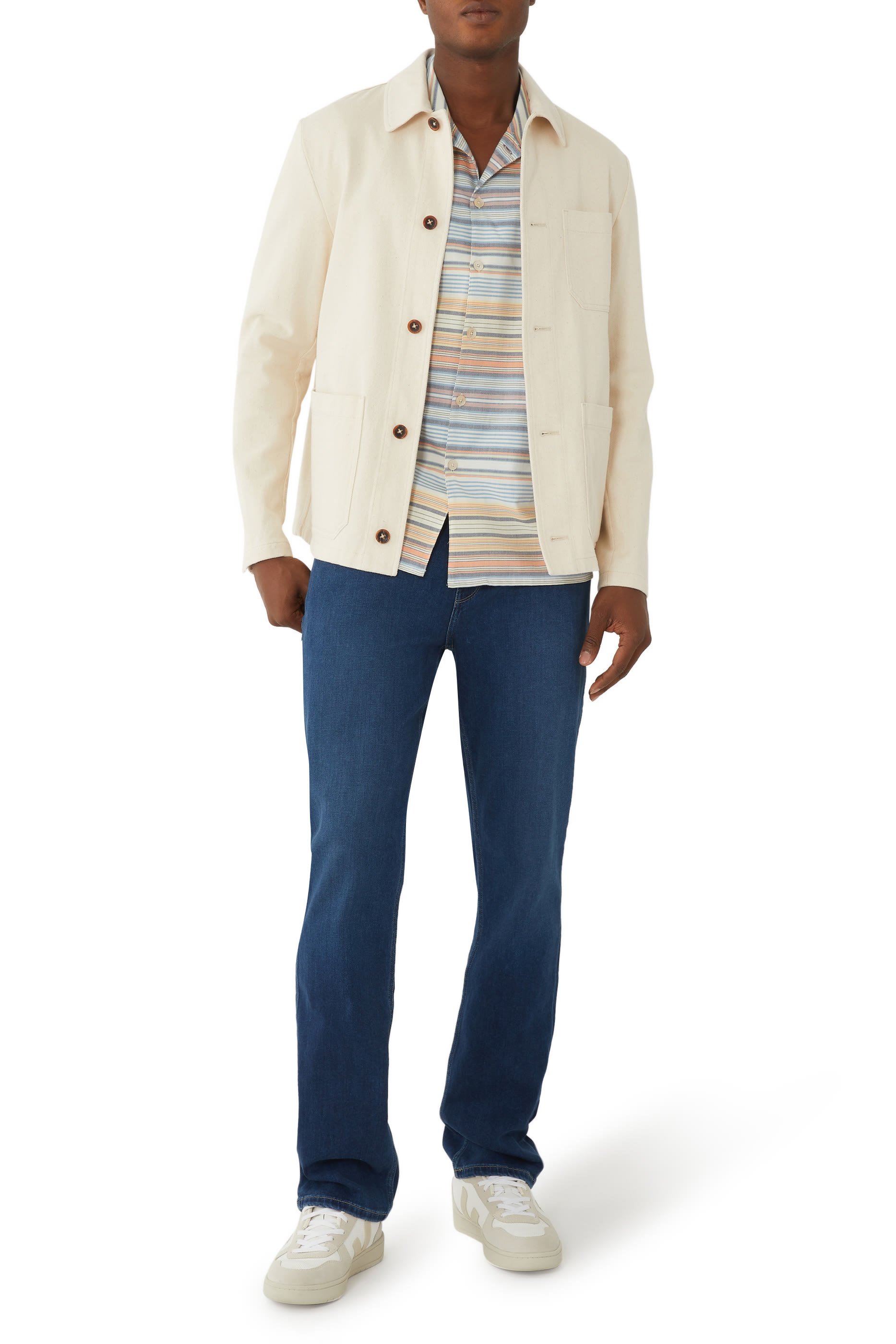 بنطال جينز دنينم بقصة ساق مستقيمة