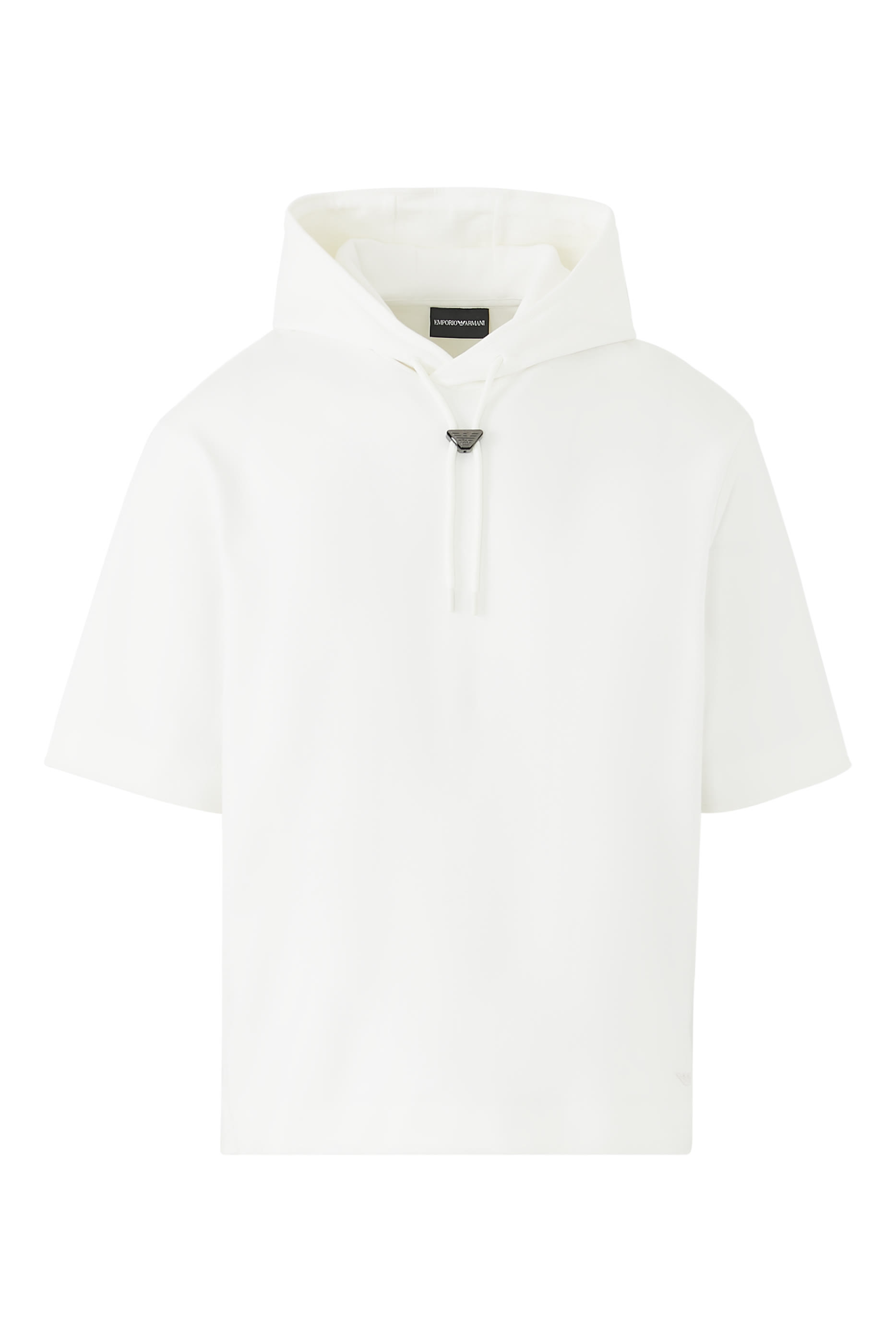 سويت شيرت بأكمام قصيرة وقصة واسعة مع غطاء للرأس، جيرسيه