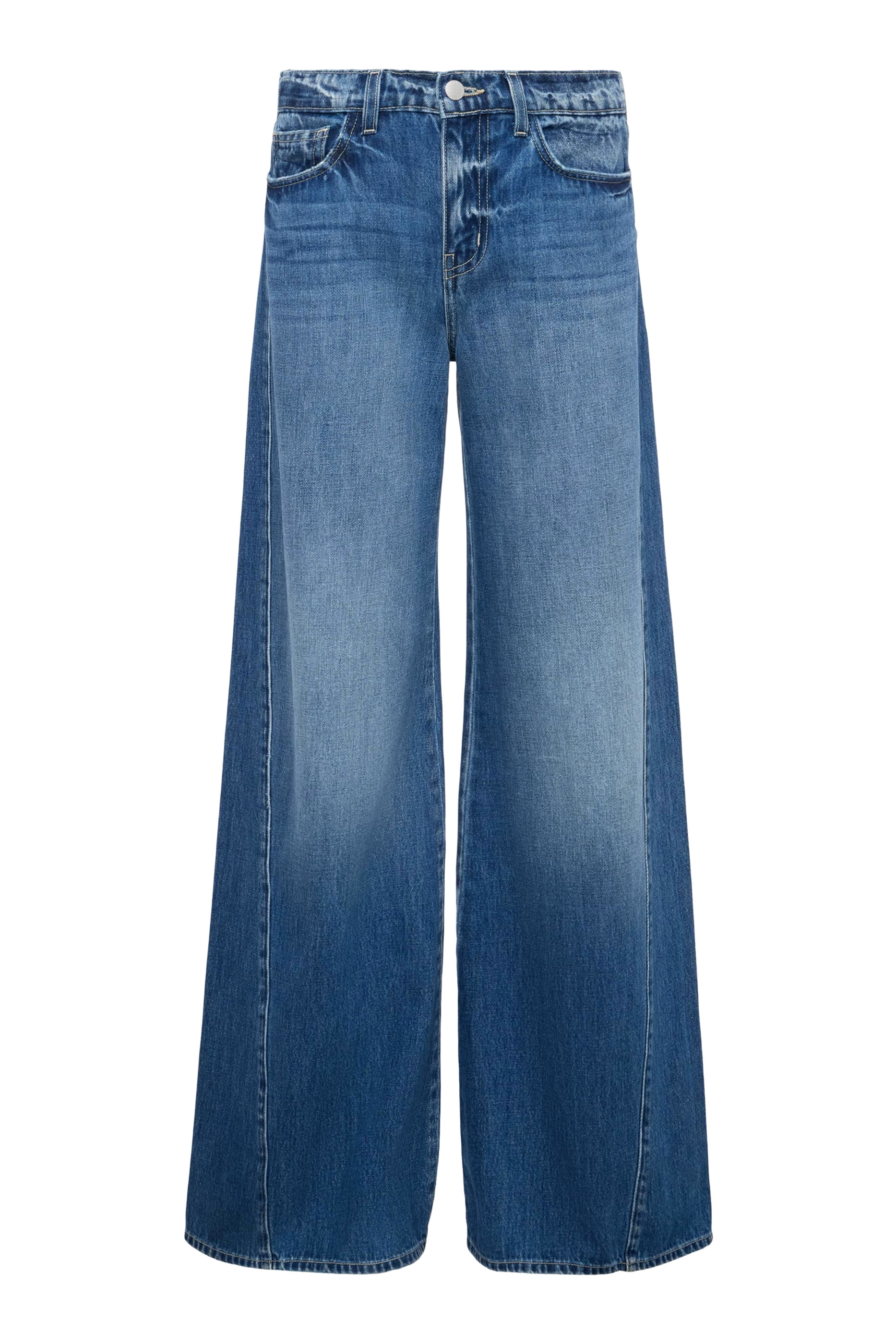 بنطال جينز بو بقصة ساق واسعة