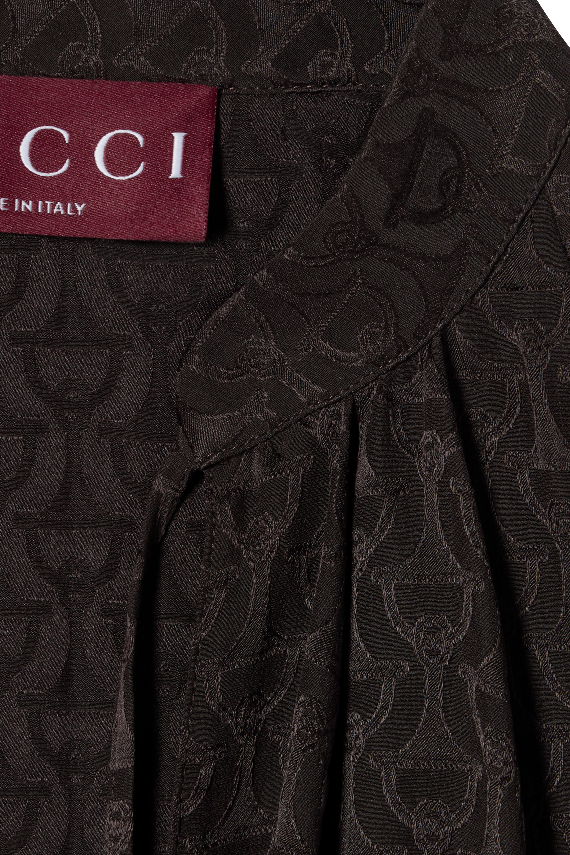 قميص بنقشة لجام الحصان حرير جاكار