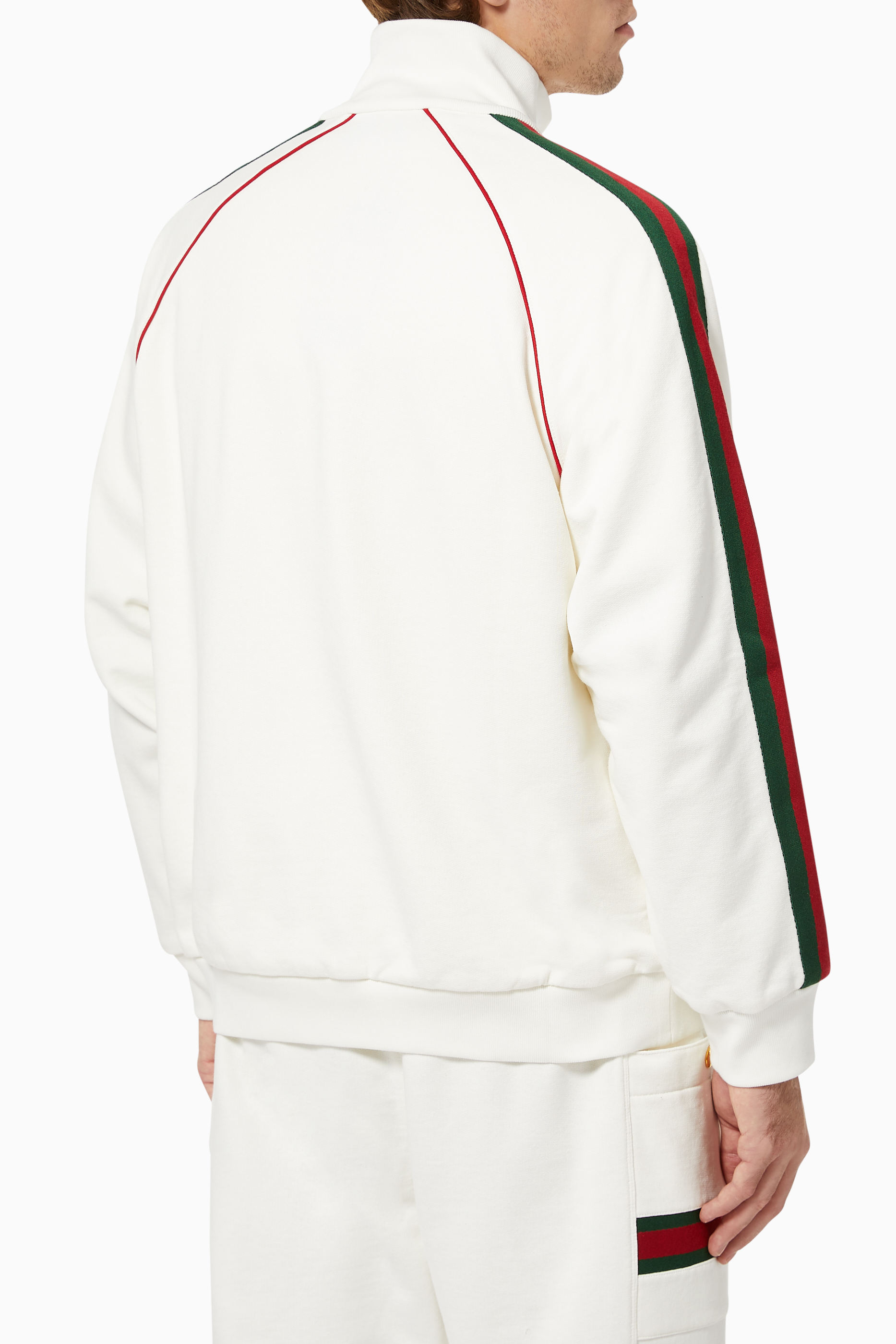 سويت شيرت جيرسيه بسحّاب وشريط ويب