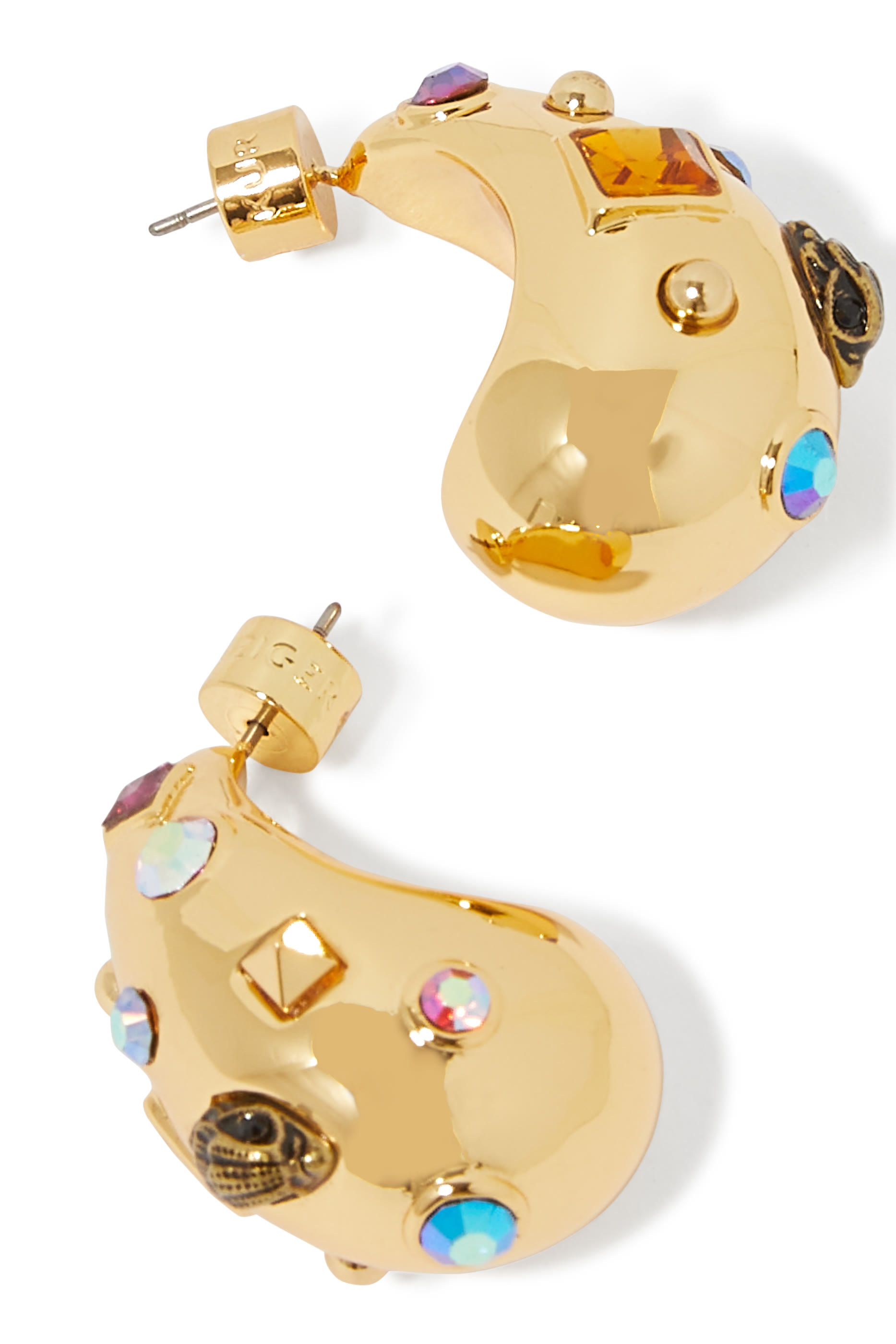 أقراط كبيرة مرصعة بأحجار كريستال مختلفة