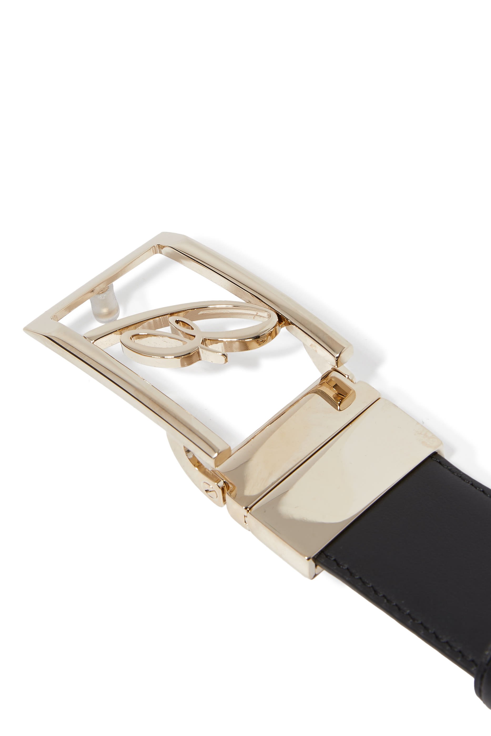 حزام بإبزيم بشعار الماركة جلد